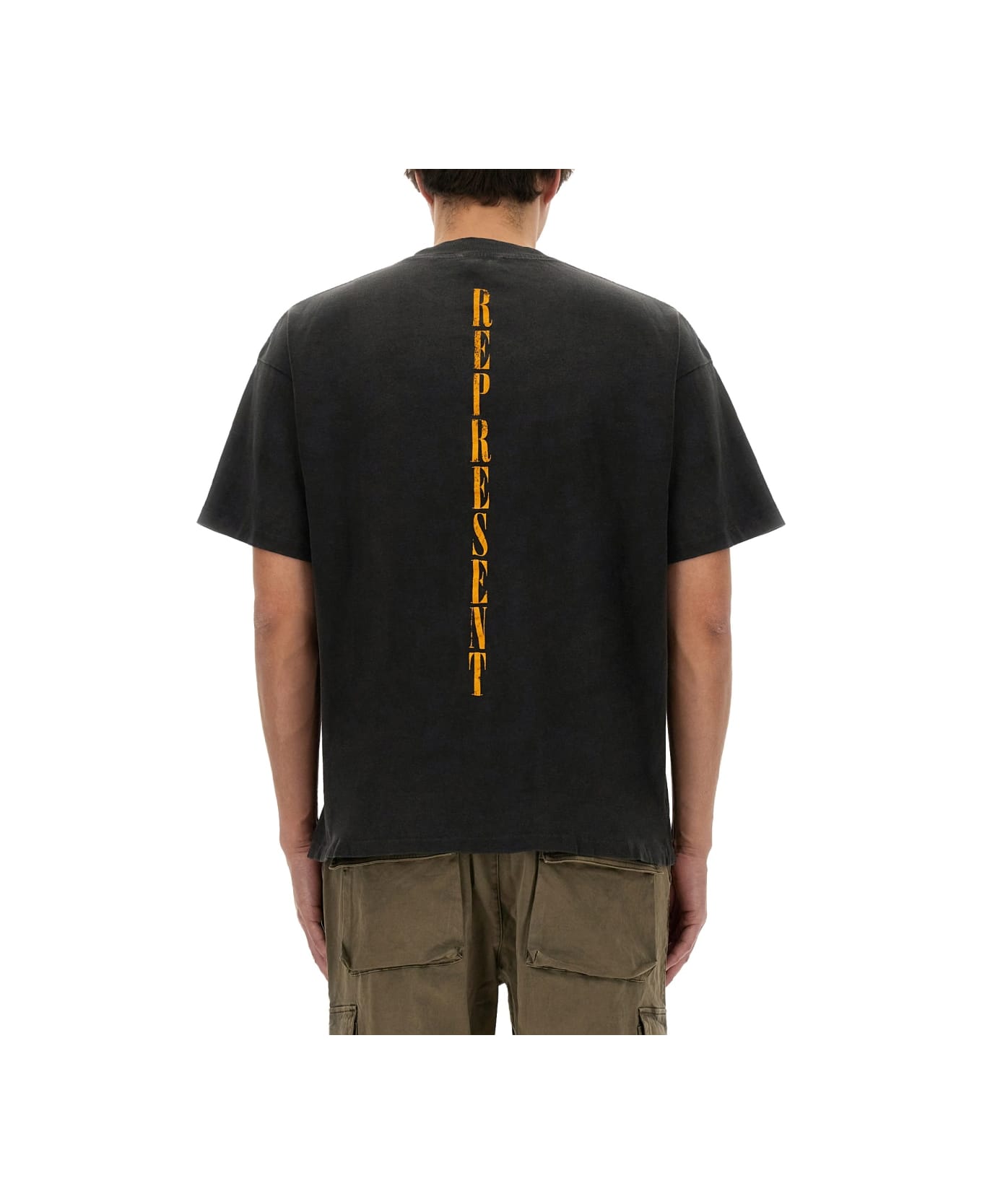 REPRESENT "reborn" Print T-shirt - BLACK
