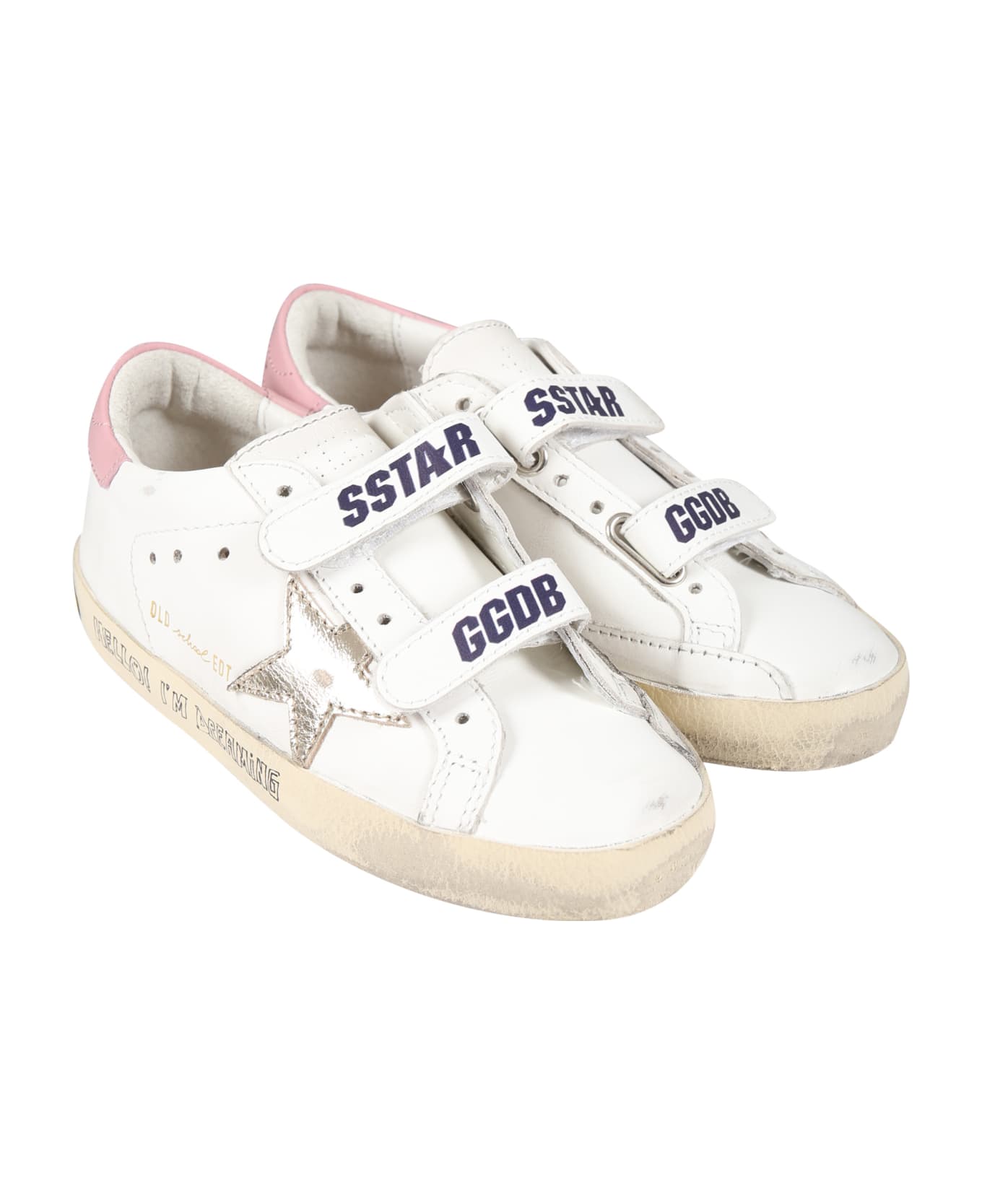 Golden Goose White Sneakers For Girl With Star - White
