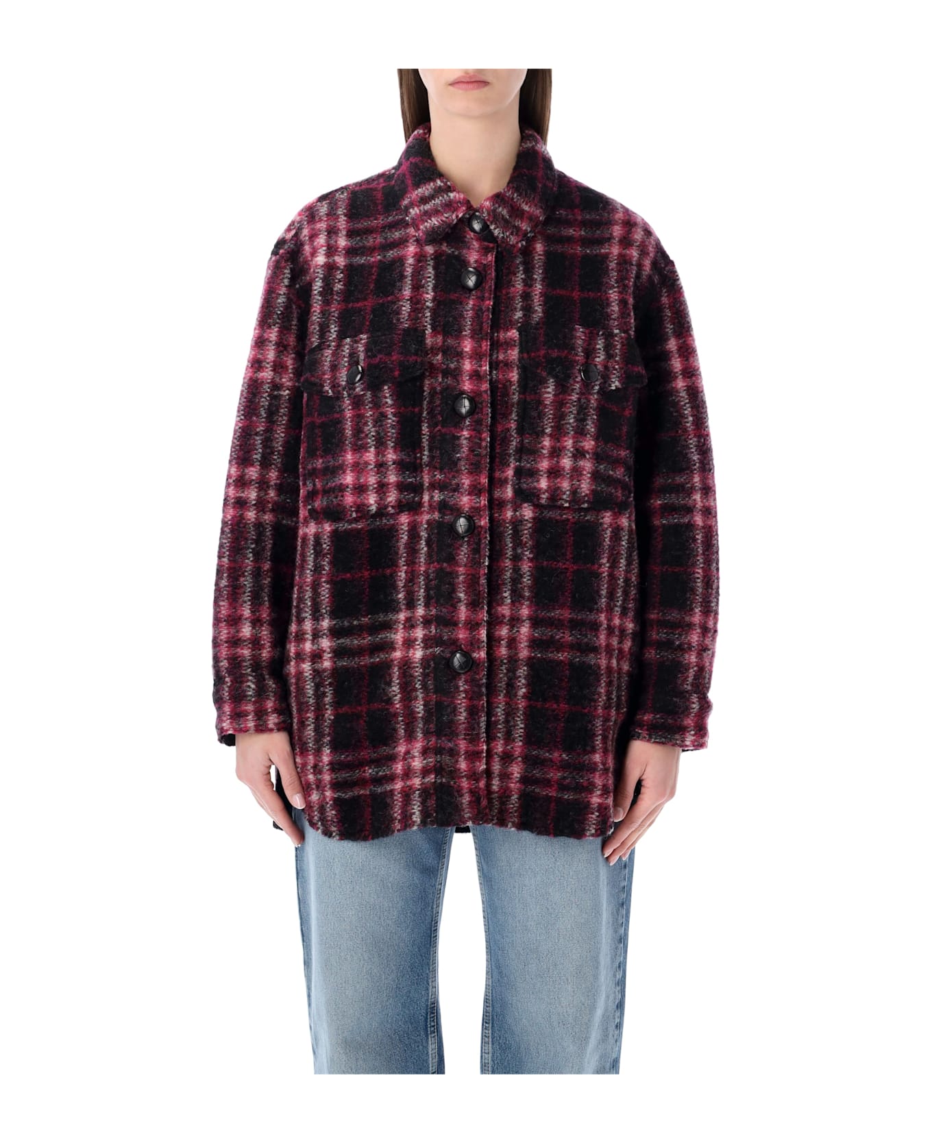 Marant Étoile Harveli Wool-blend Coat - BLACK FUCHSIA