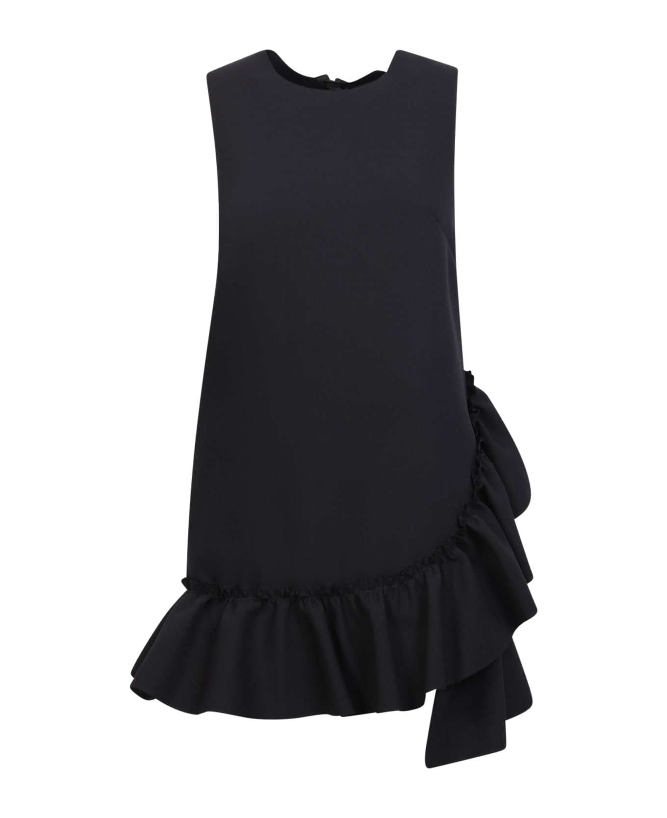 MSGM Ruffled Crewneck Sleeveless Dress - Black ワンピース＆ドレス