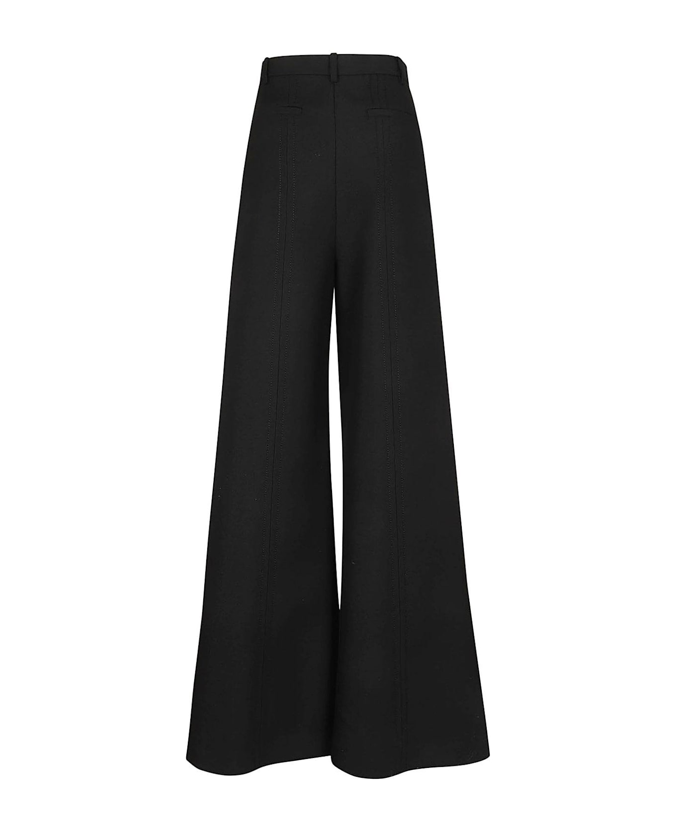 Valentino High Waist Wide Leg Trousers - No Nero