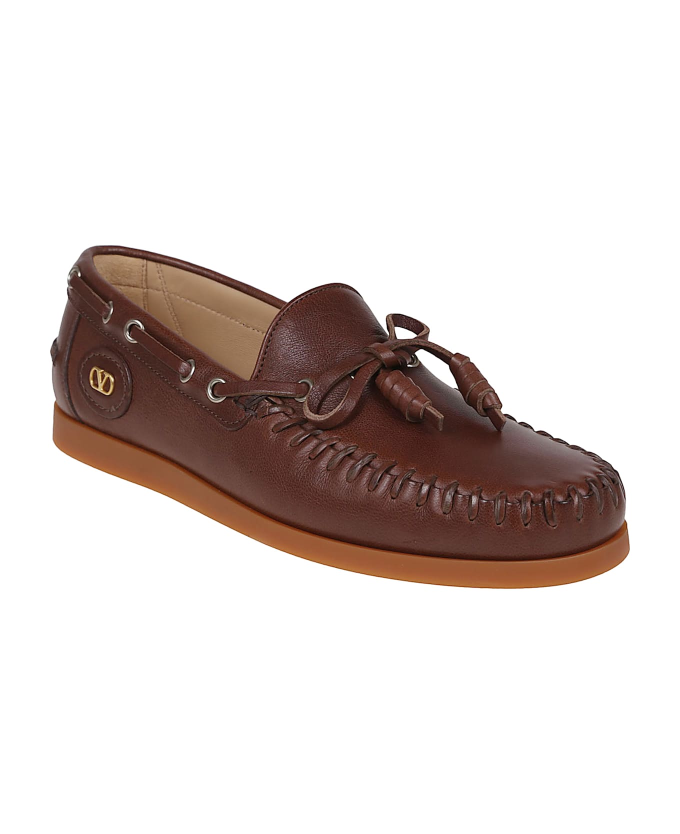 Valentino Garavani Boat Shoe | Palm Avenue | Bufalo/antique Brass Logo/rs - Brown