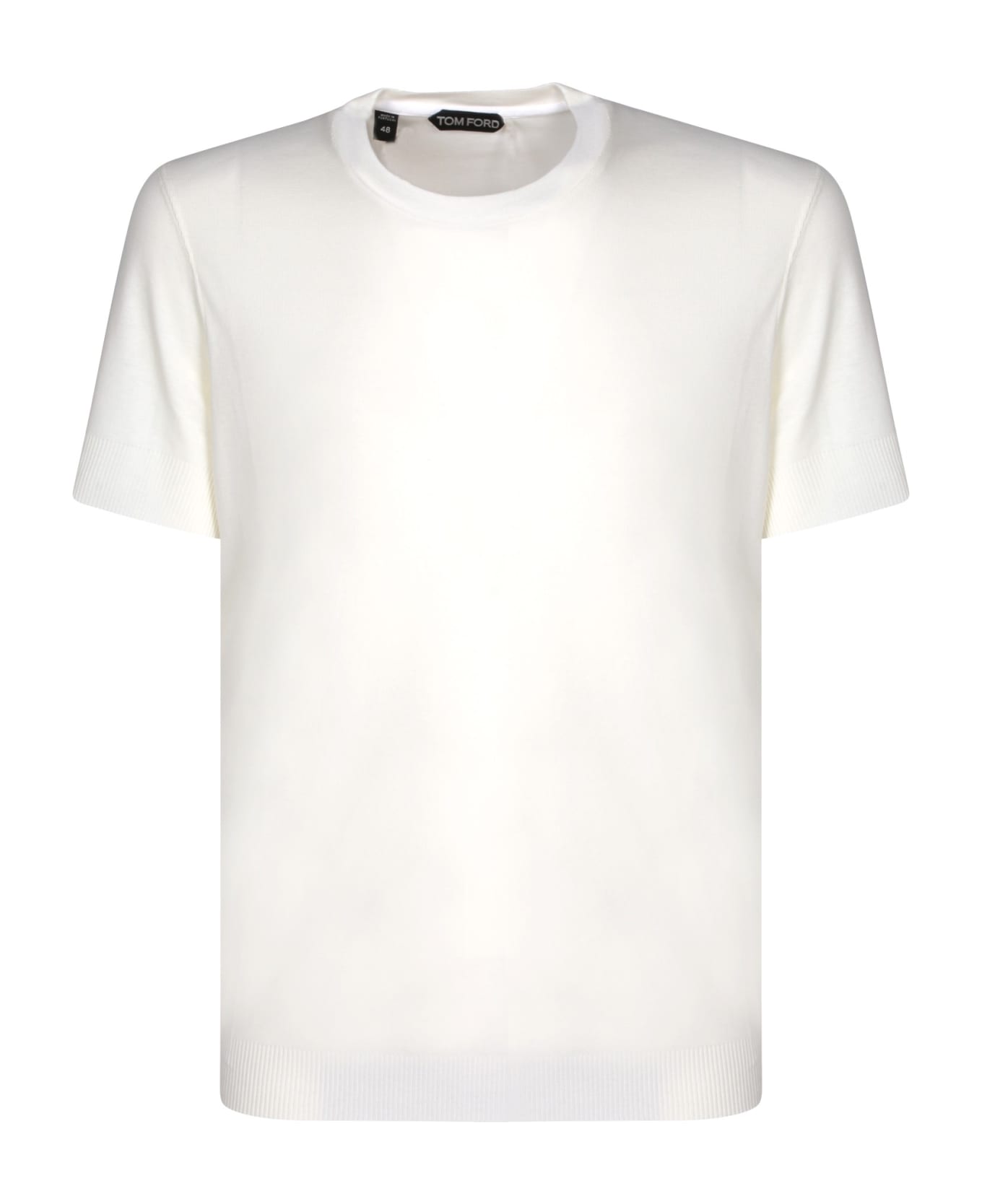 Tom Ford Ribber White T-shirt - White シャツ
