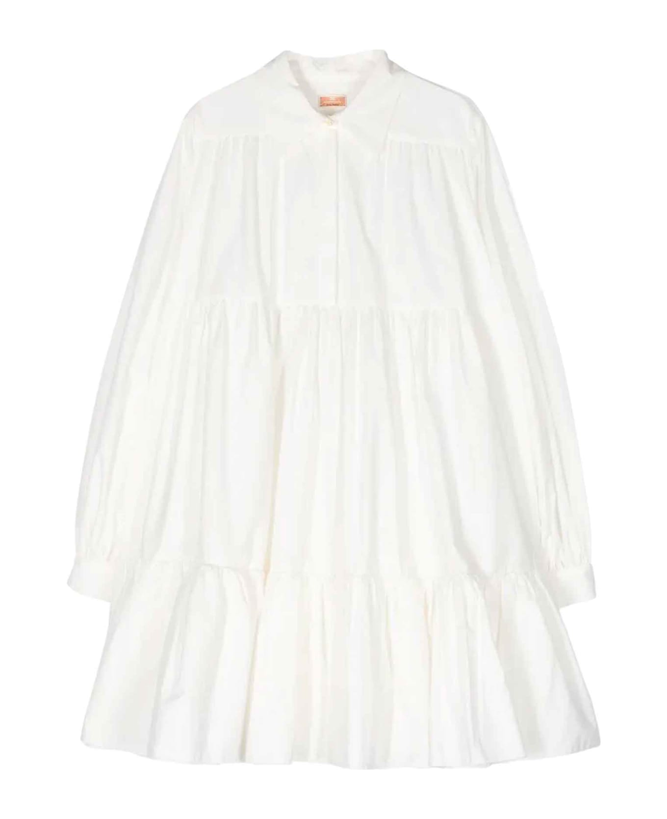 Elisabetta Franchi La Mia Bambina White Dress Girl . - Bianco
