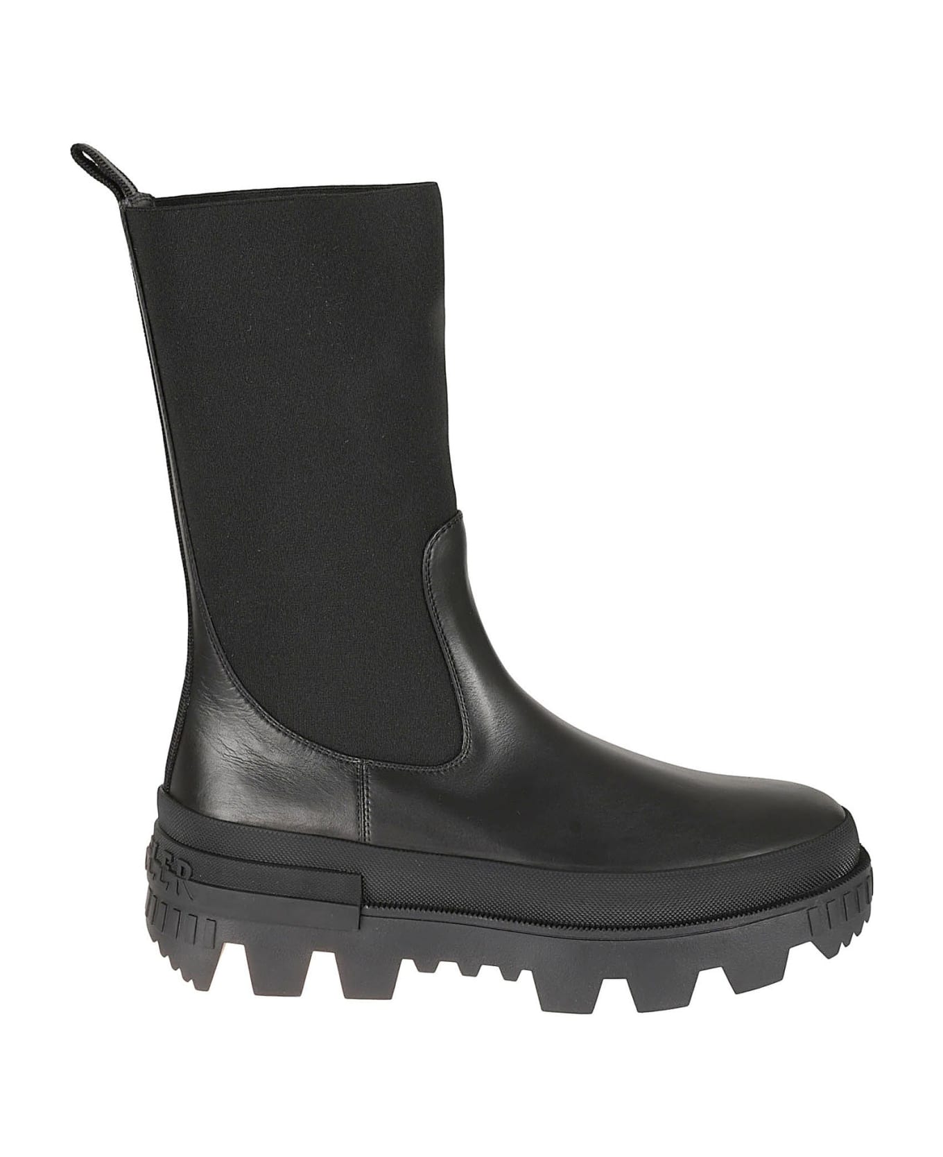 Moncler Leather Logo Boots - Black