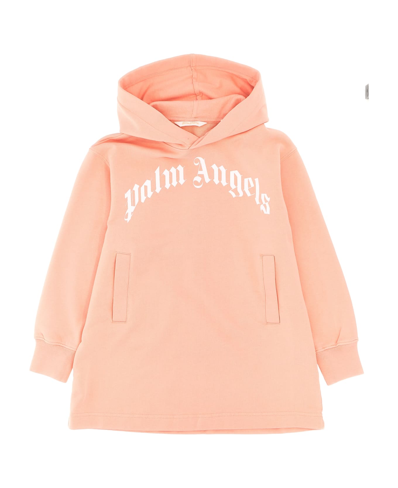 Palm Angels 'classic Curved Logo' Hooded Dress - Pink