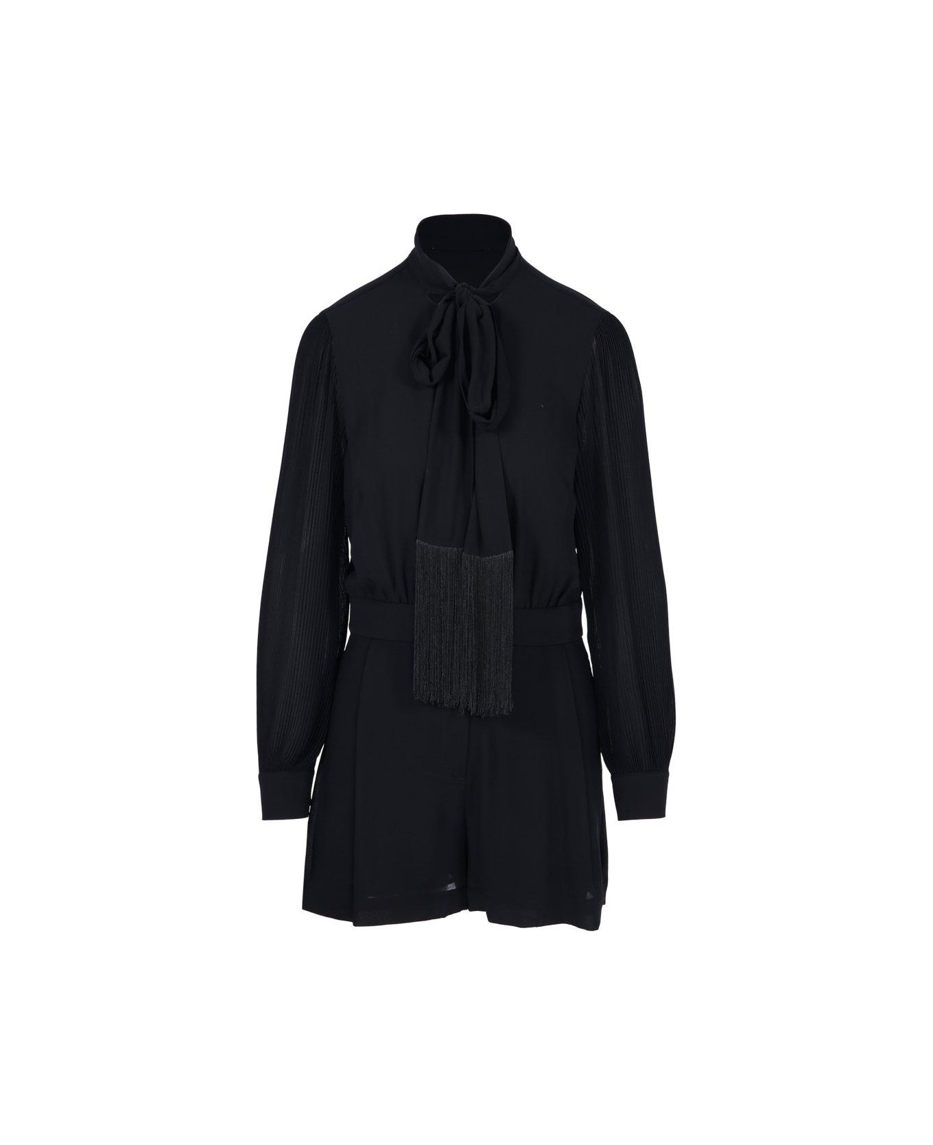 Michael Kors Bow-tie Detail Long Sleeve Dress - BLACK