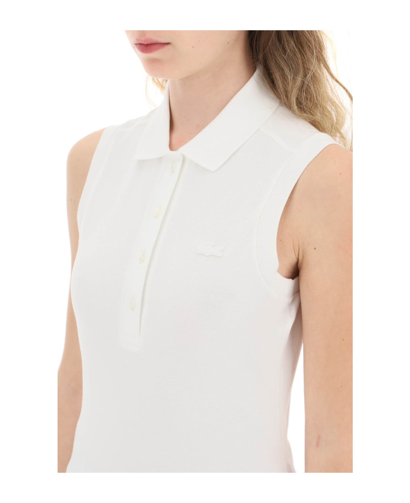 Lacoste Sleeveless Polo Shirt - WHITE (White)