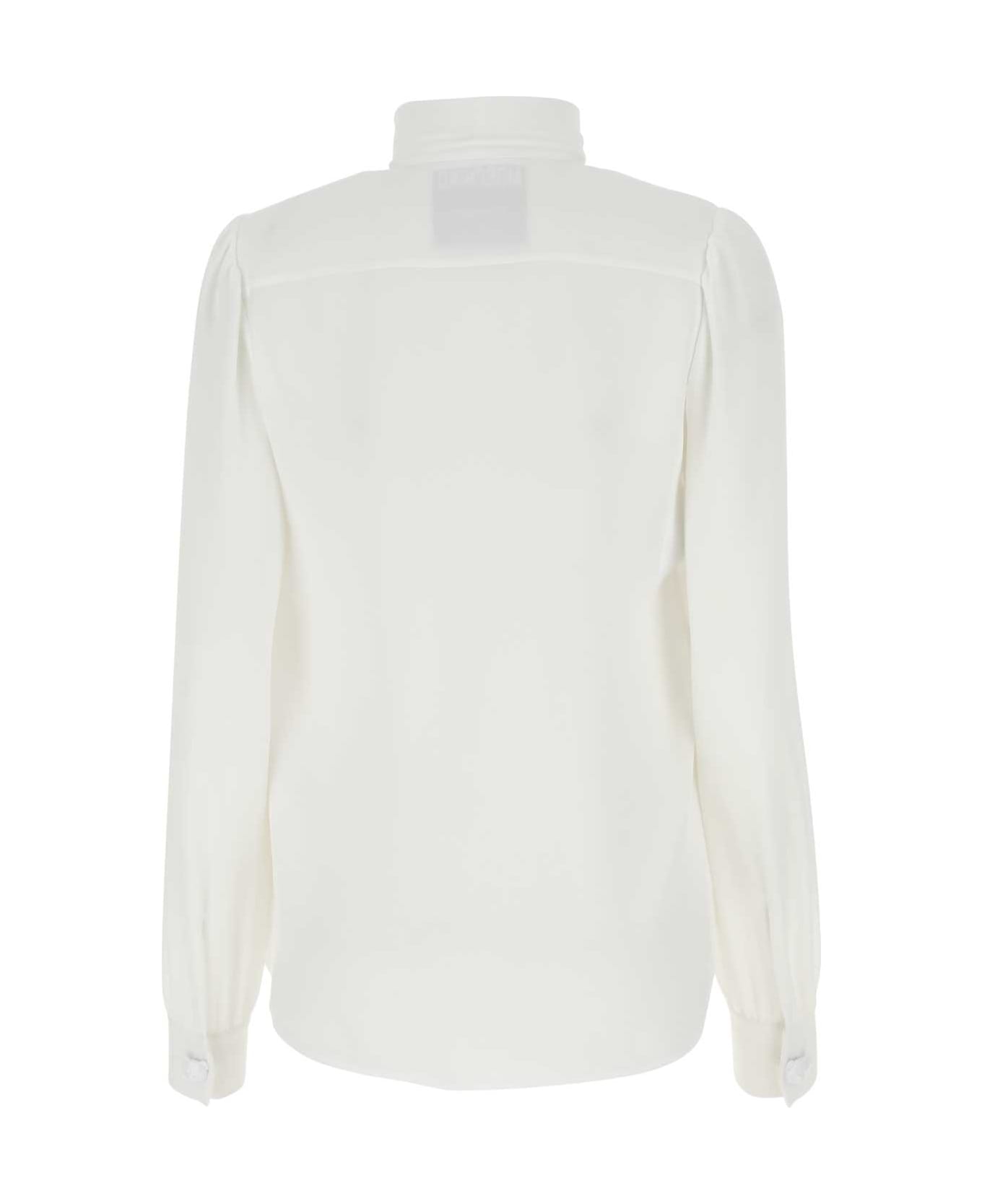 Moschino White Silk Blouse - 0001 ブラウス