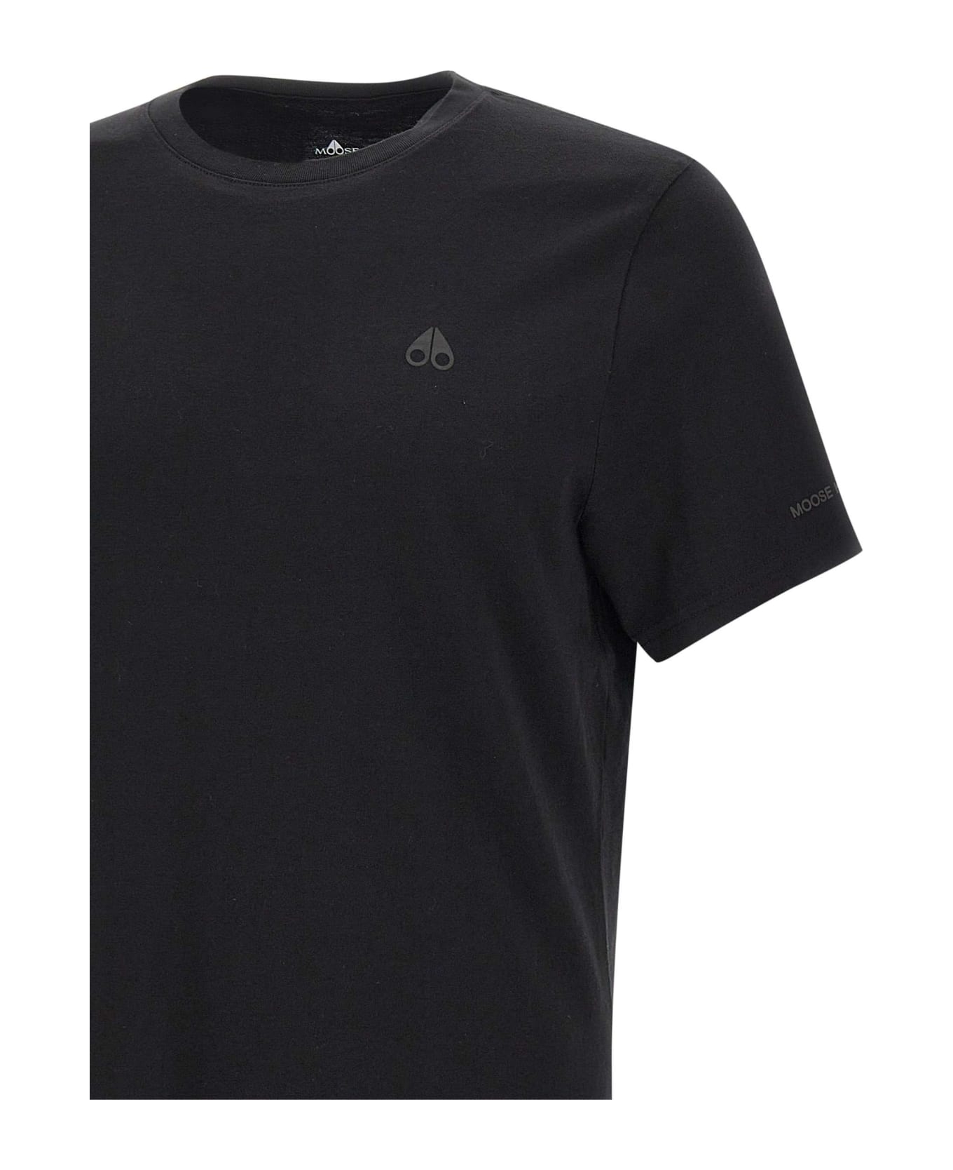 Moose Knuckles "satellite" Cotton T-shirt - BLACK