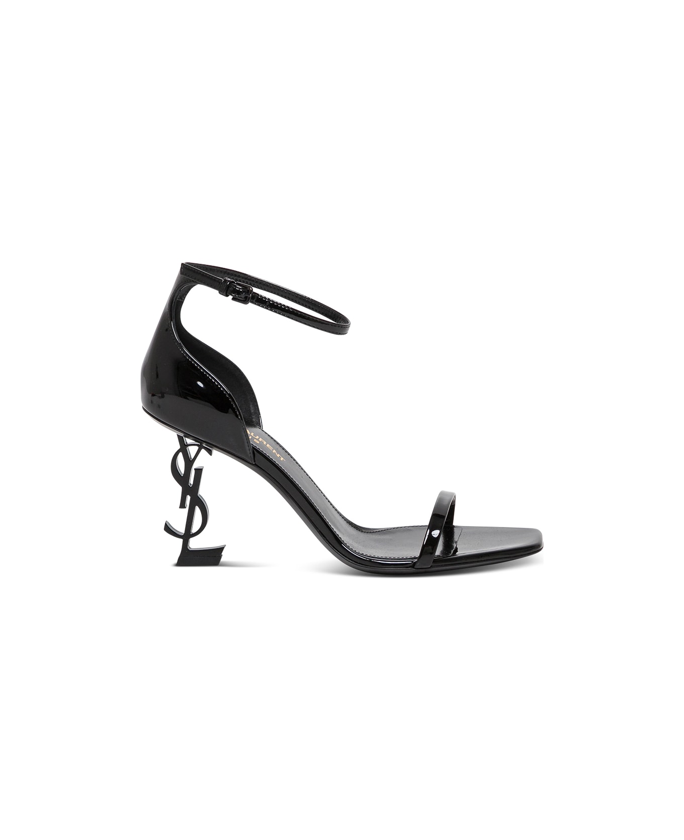 Saint Laurent Opyum Black Patent Leather Sandals - Black
