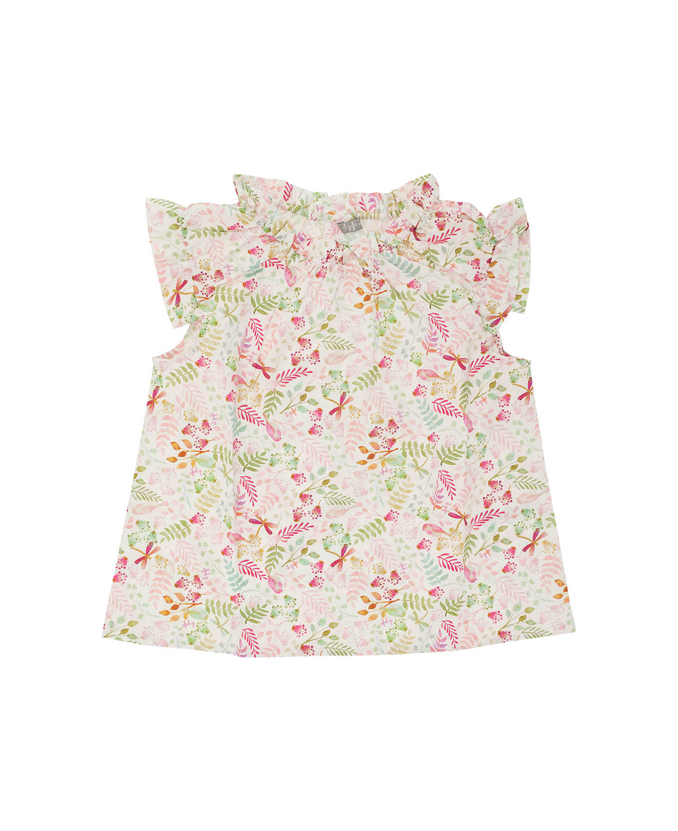 Il Gufo Multicolor Top With Floreal Print In Cotton Girl - Pink トップス