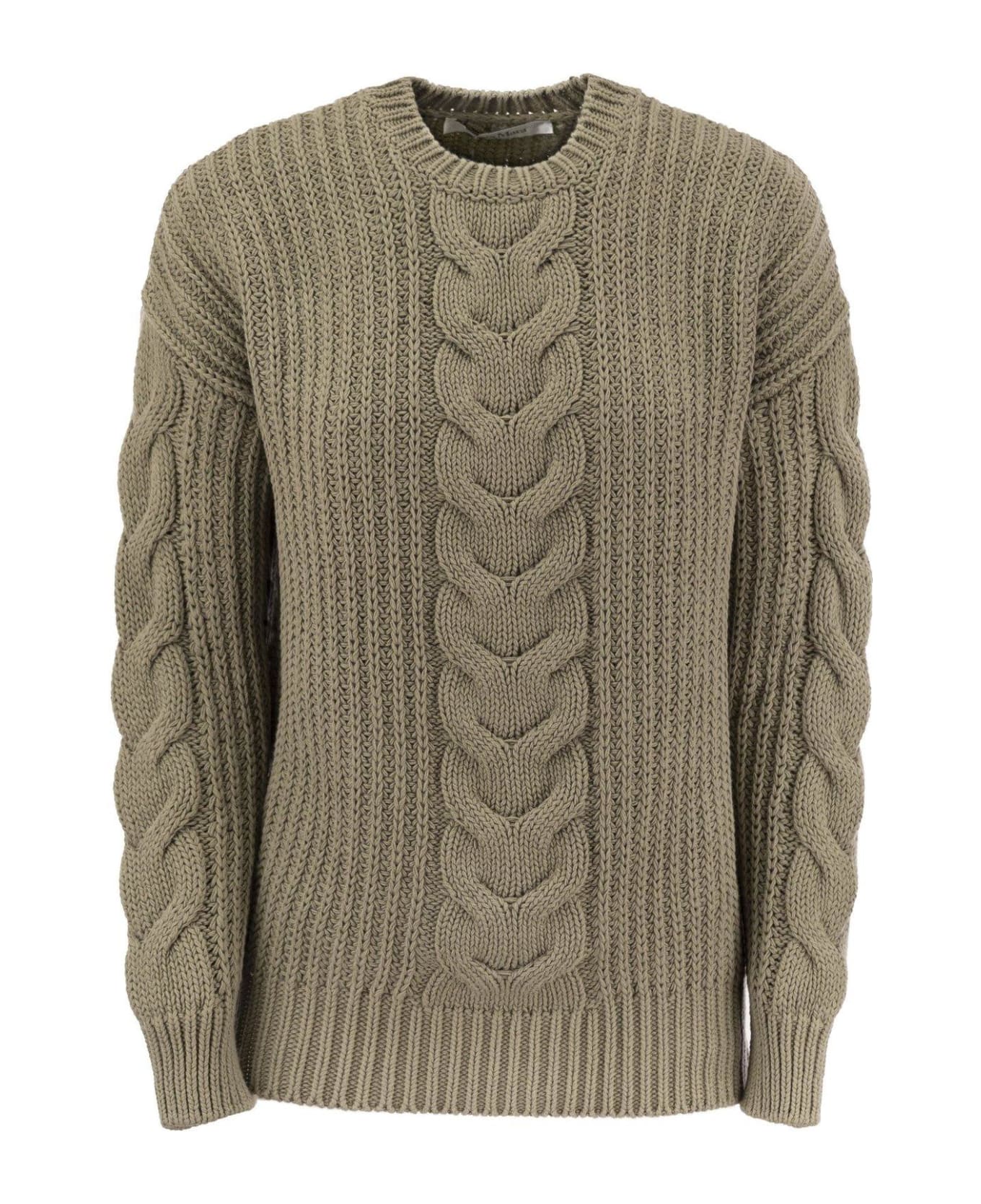 Max Mara Crewneck Knit Sweaters - Kaki