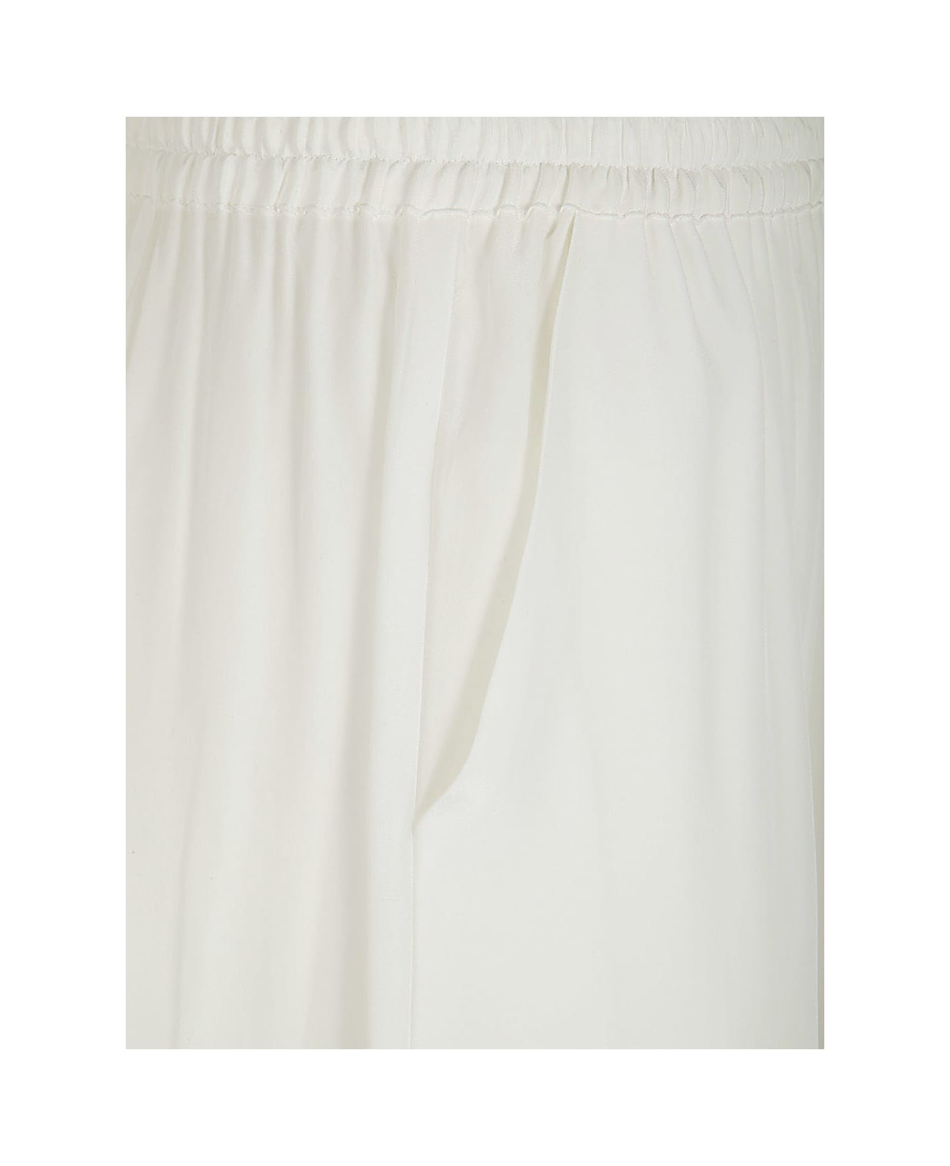 Parosh Wide Leg Silk Trouser - Cream