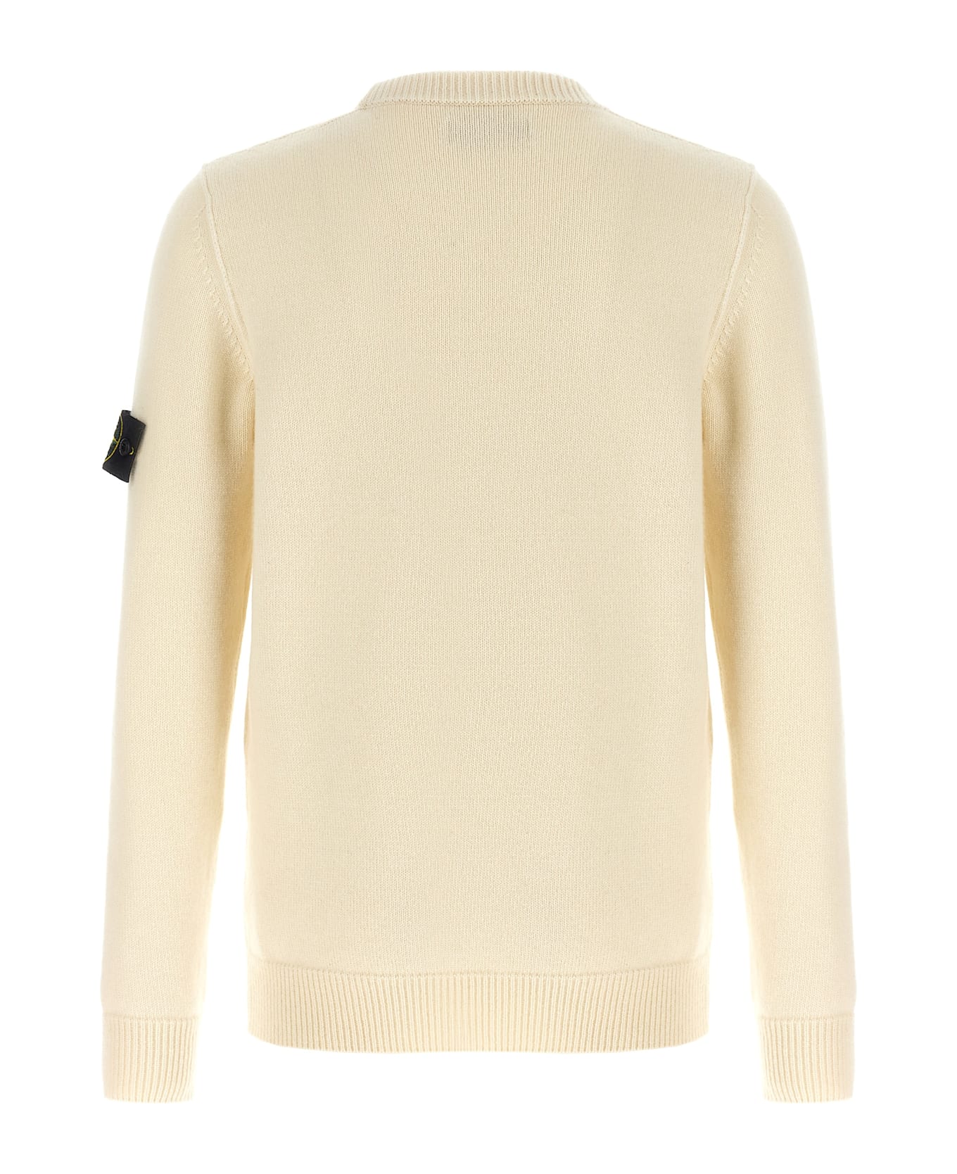 Stone Island Logo Badge Sweater - White
