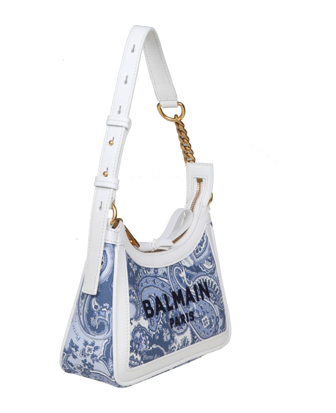 Balmain B-army 26 Bag In Canvas With Fantasy Print - Blue