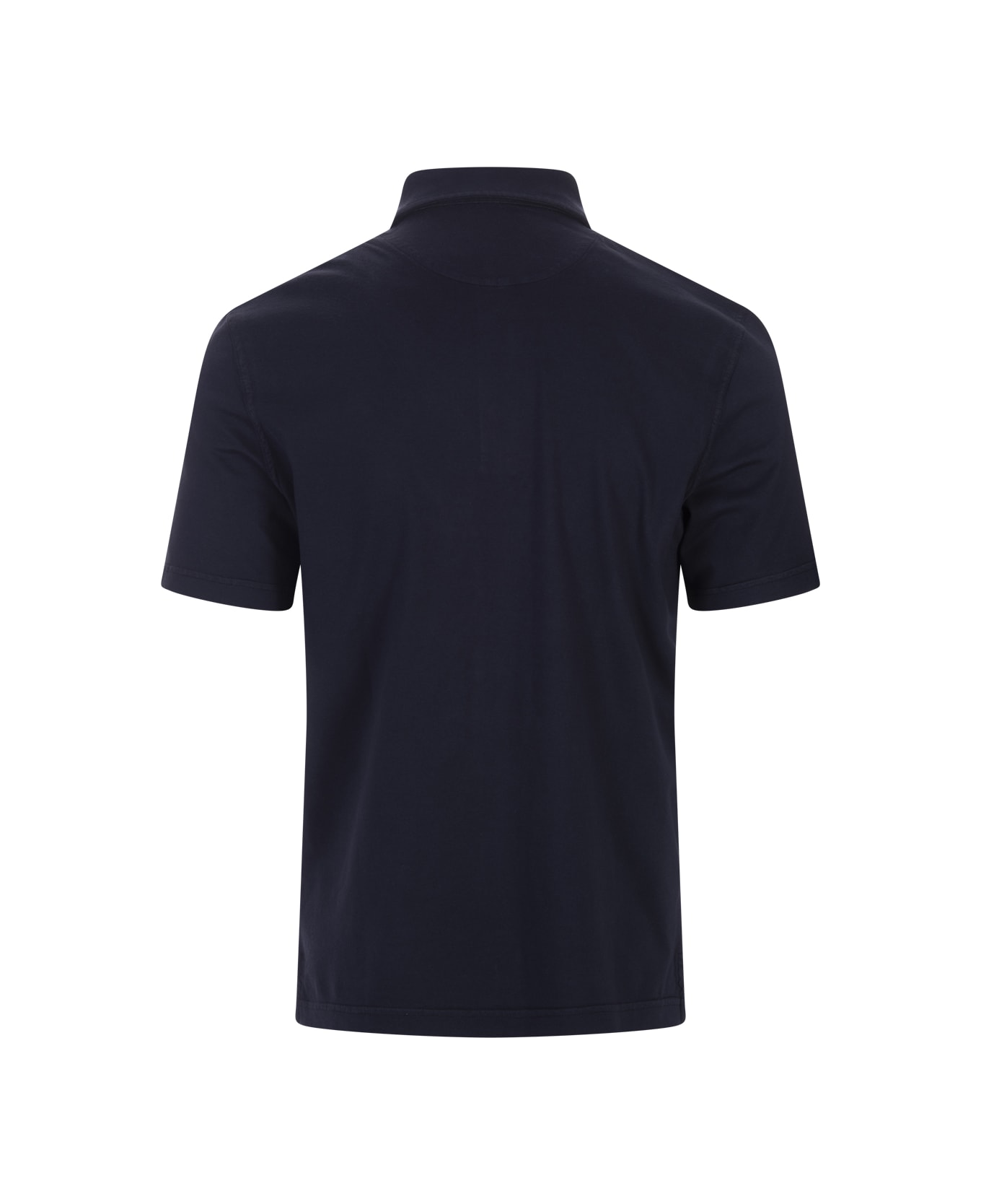 Fedeli Dark Blue Light Cotton Piquet Polo Shirt - Blue ポロシャツ