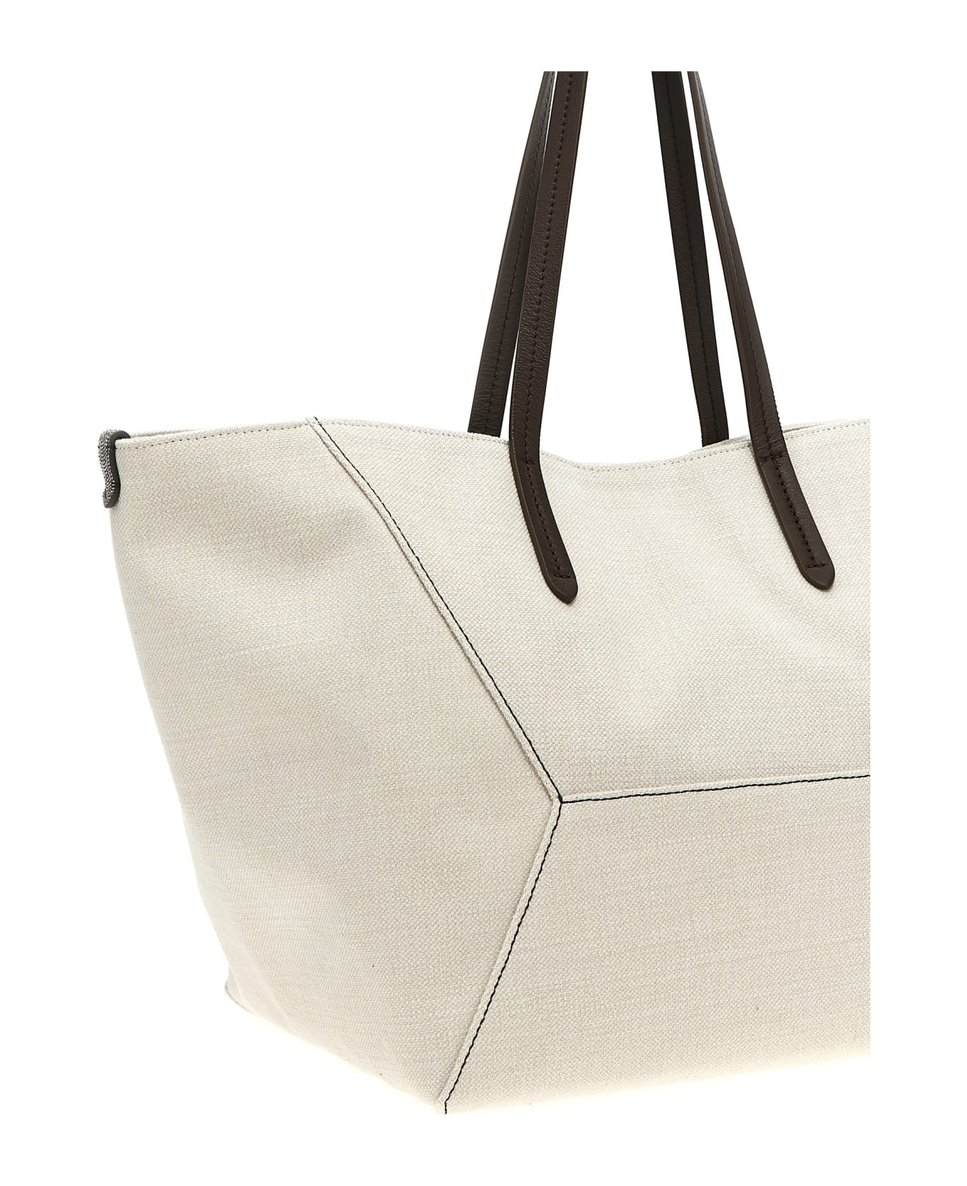 Brunello Cucinelli 'monile' Shopping Bag - White
