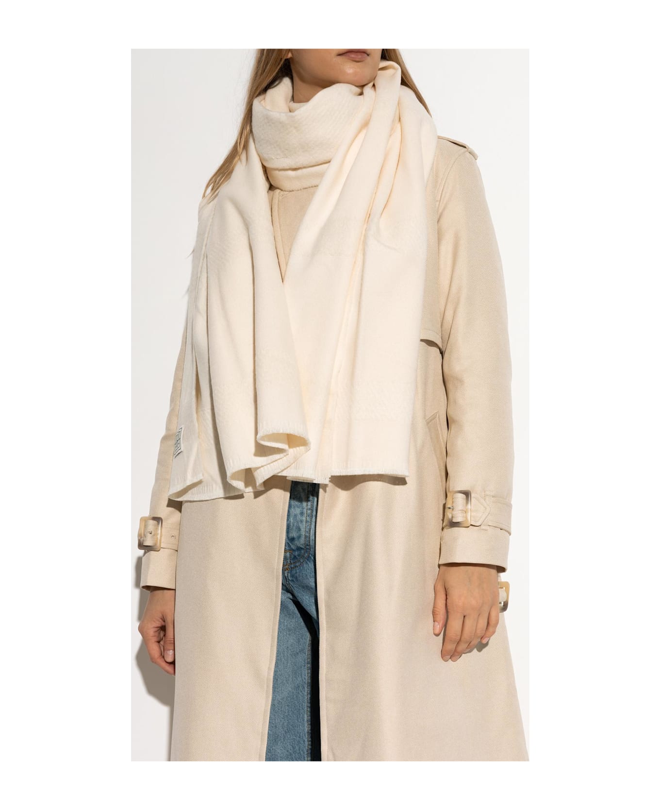 Totême Toteme Scarf With Logo - White