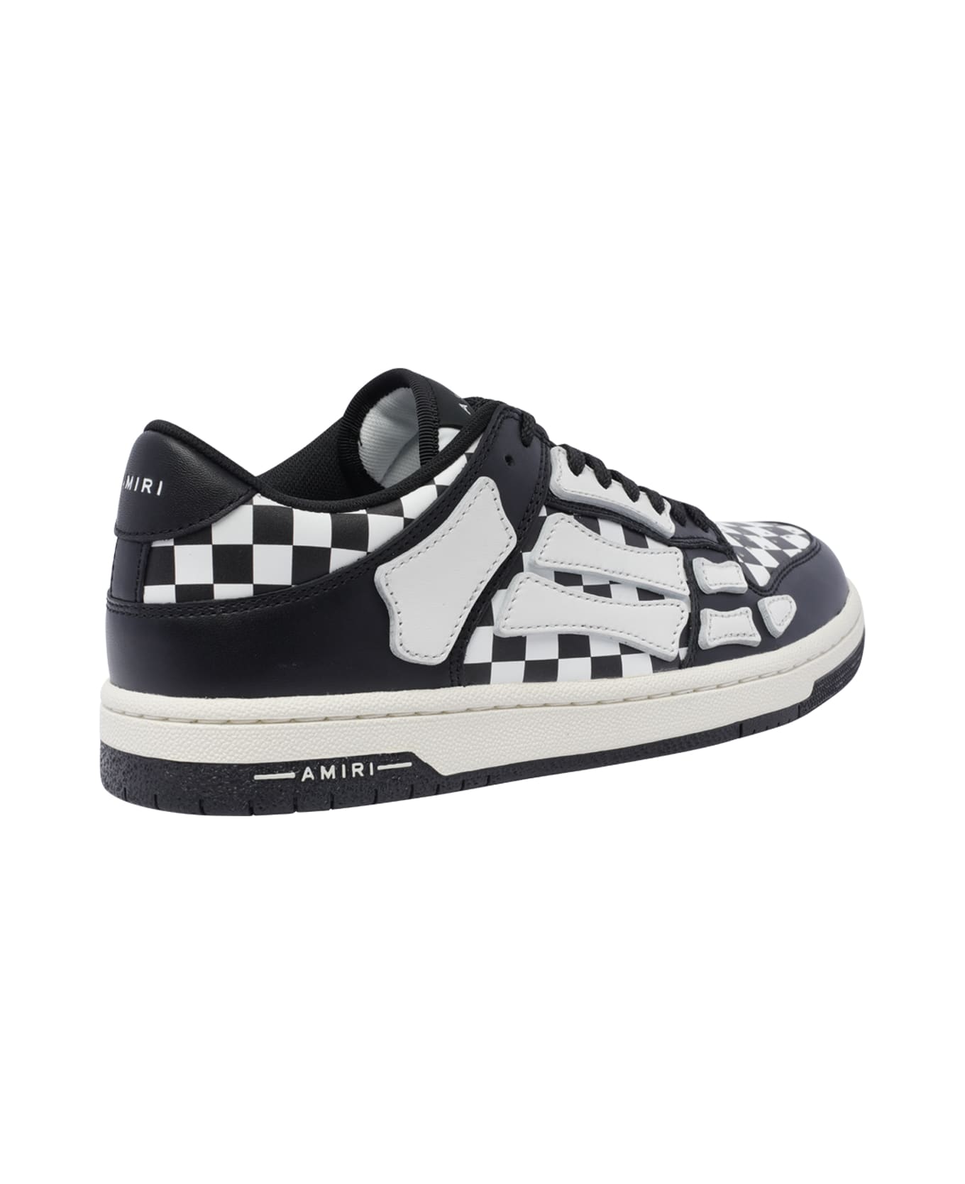 AMIRI Checkered Skel Top Low Sneakers - Black