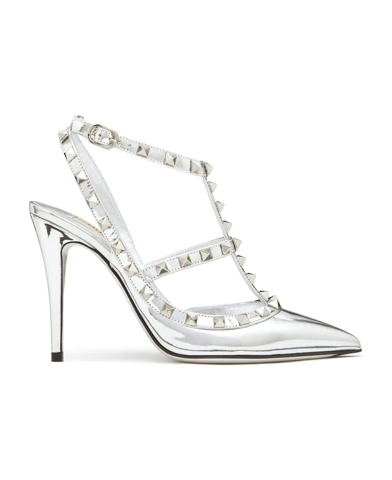 Valentino Garavani Garavani Rockstud Leather Pumps - Silver