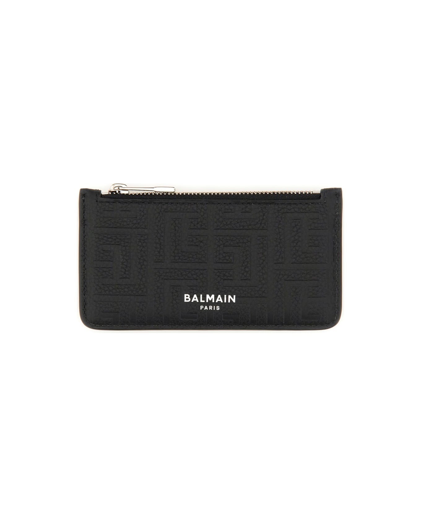 Balmain Leather Coin Purse - BLACK