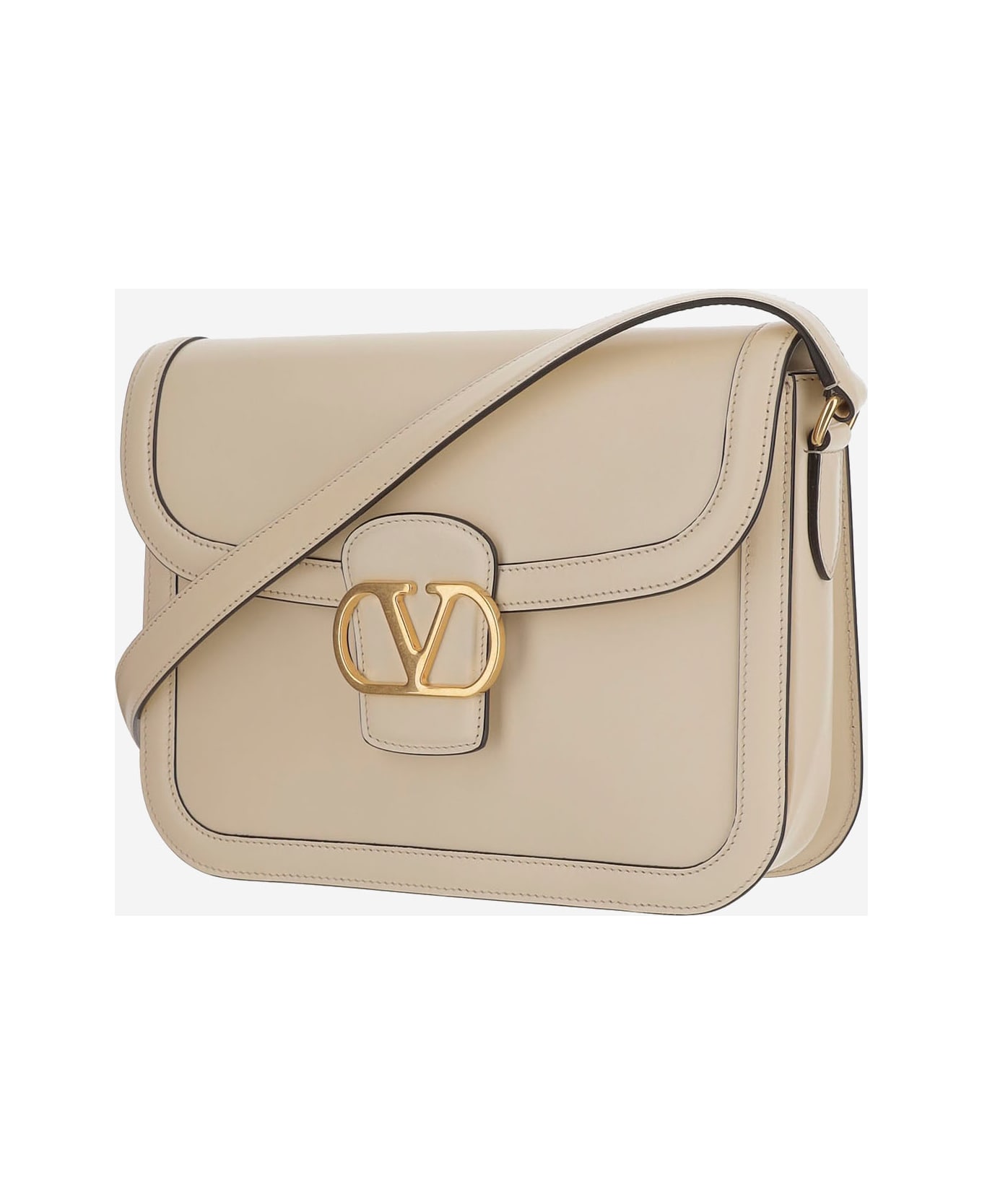 Valentino Garavani 9to5 Calfskin Shoulder Bag - Ivory