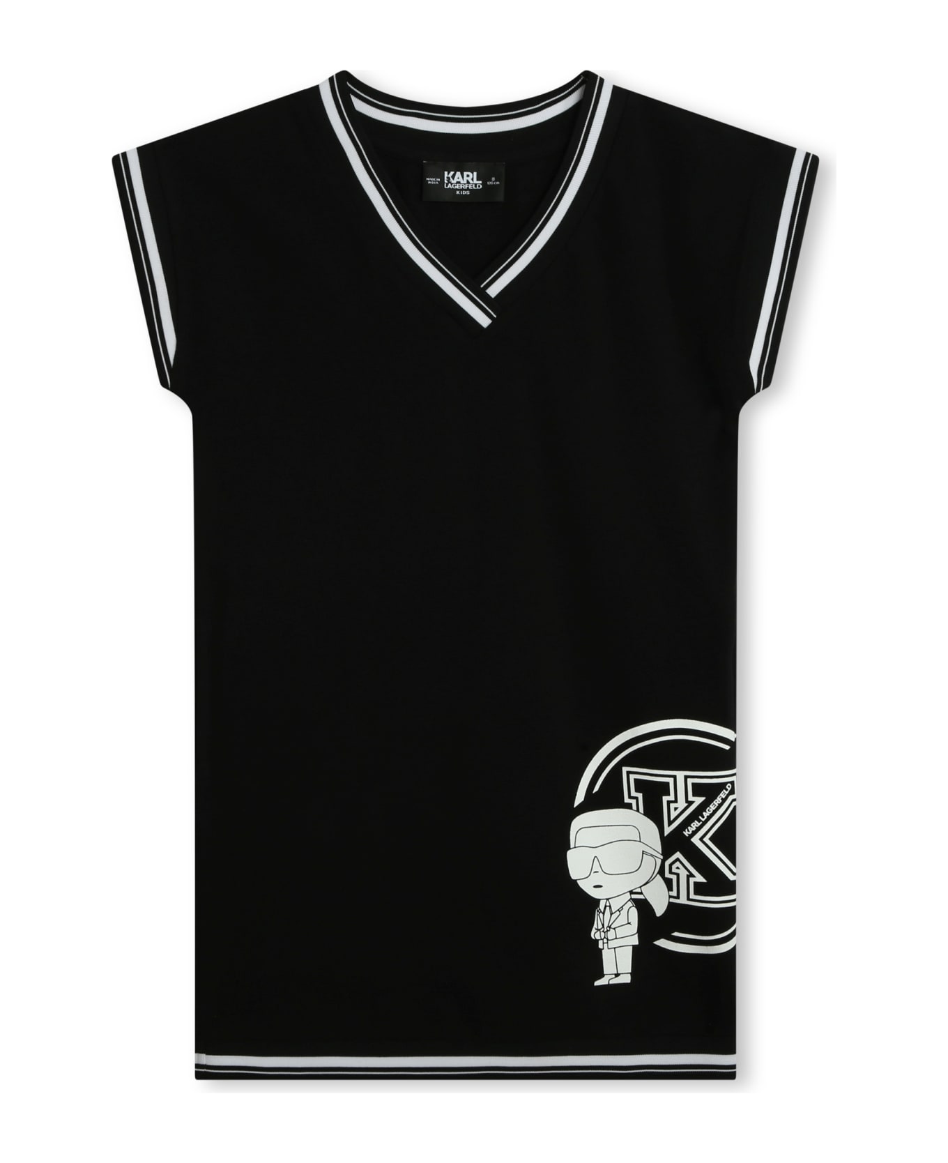 Karl Lagerfeld Kids Abito Con Logo - Black ワンピース＆ドレス