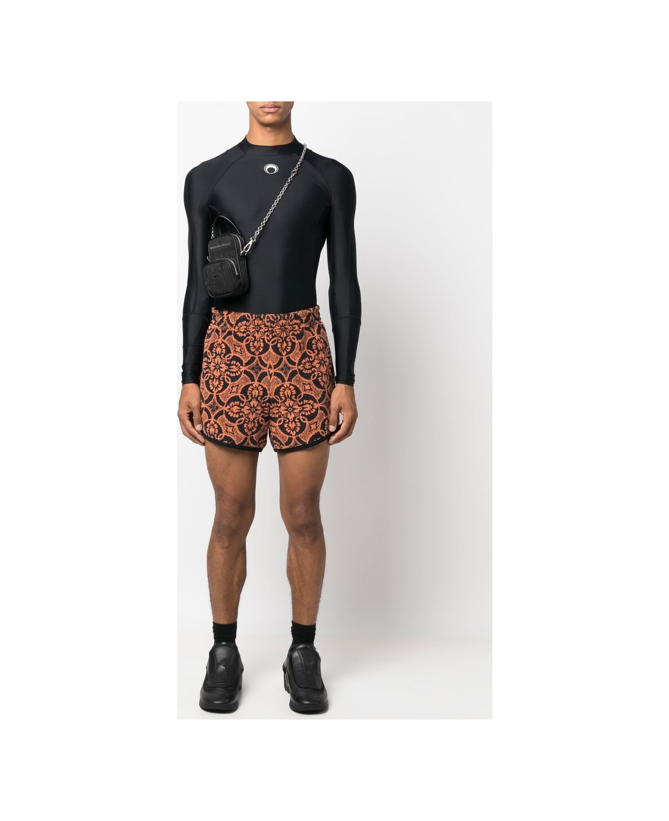Marine Serre Printed Running Shorts - Orange