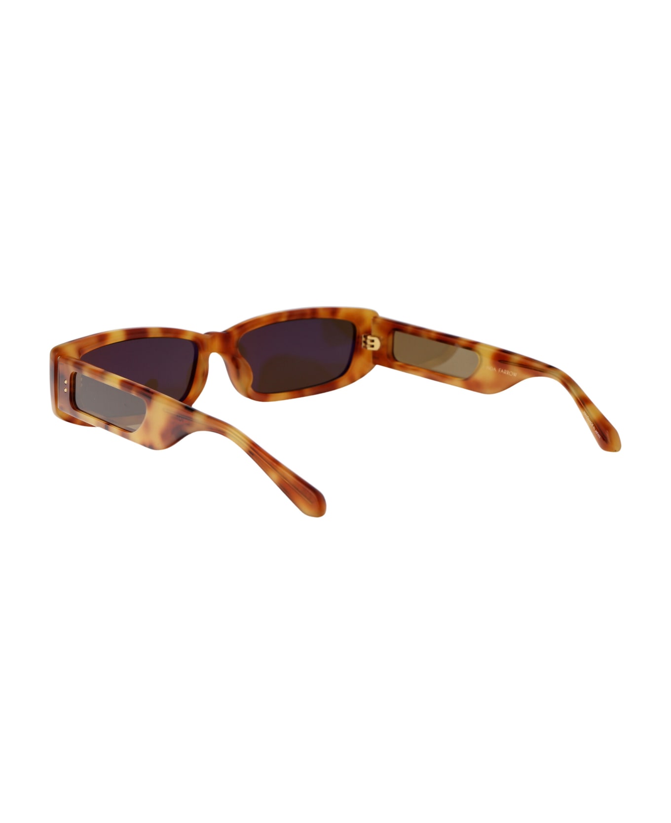 Linda Farrow Talita Sunglasses - 04 SAFFRON T-SHELL LIGHT GOLD GREEN