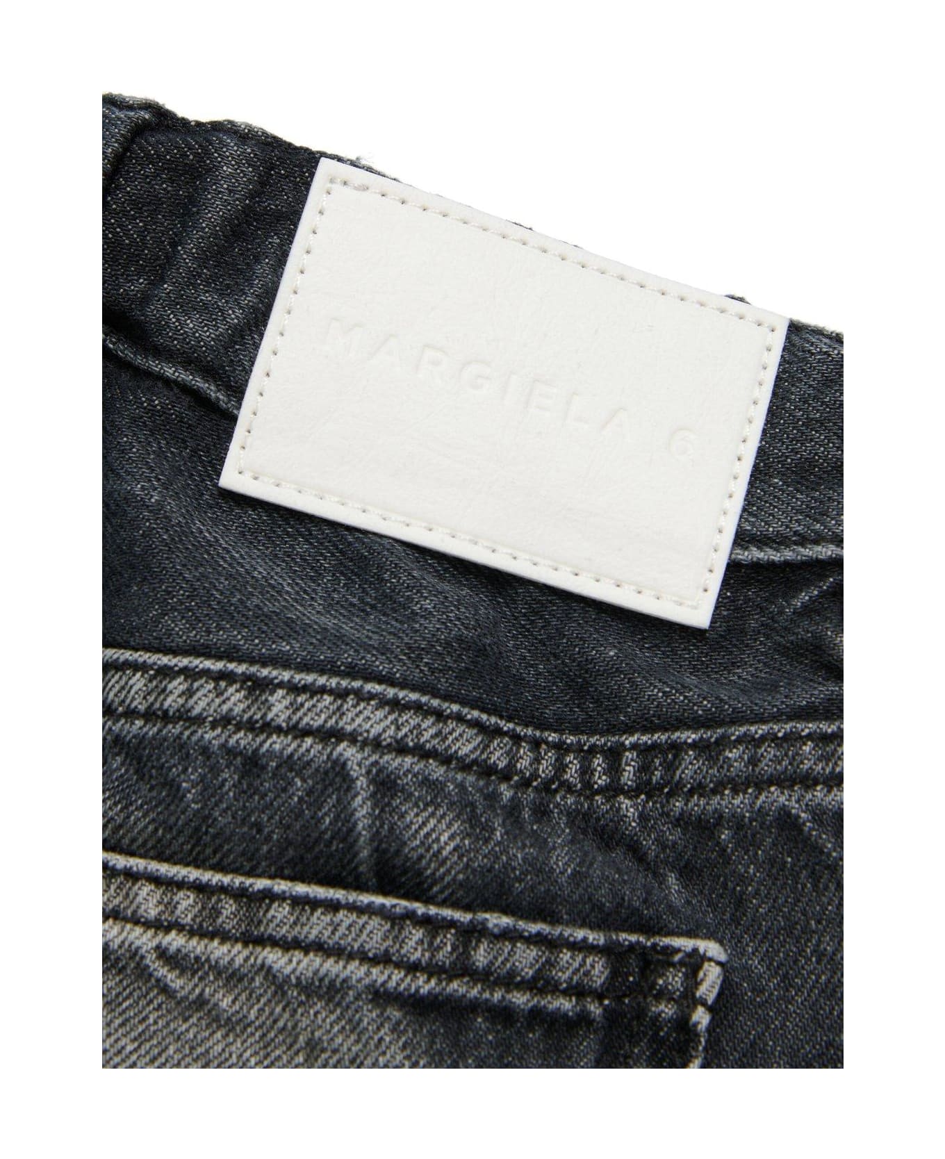 MM6 Maison Margiela Drawstring Waist Denim Shorts - Nero