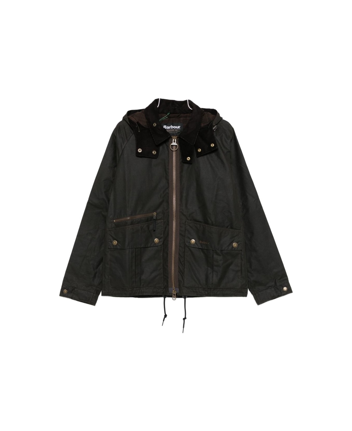 Barbour Hooded Jacket With Flap Pockets - Blue