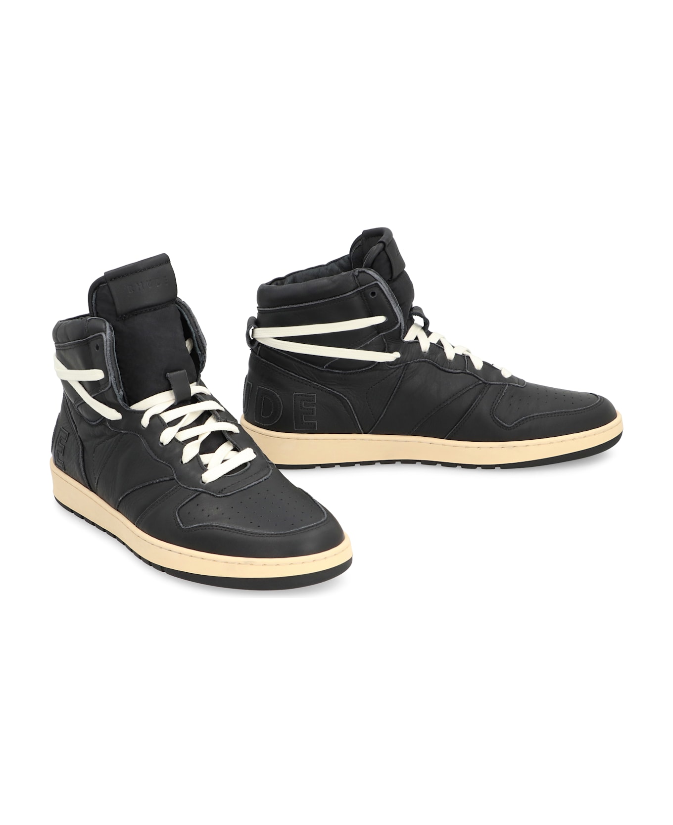 Rhude Rhecess Leather High-top Sneakers - black