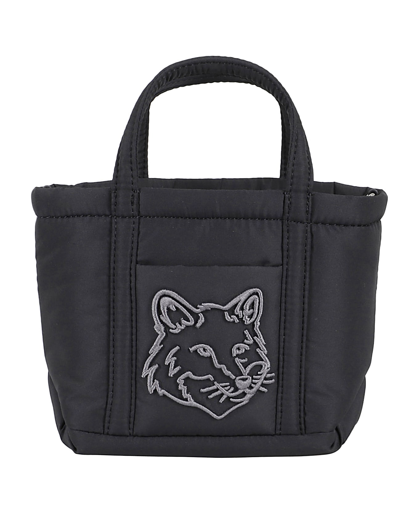 Maison Kitsuné Fox Head Puffer Mini Tote - Black