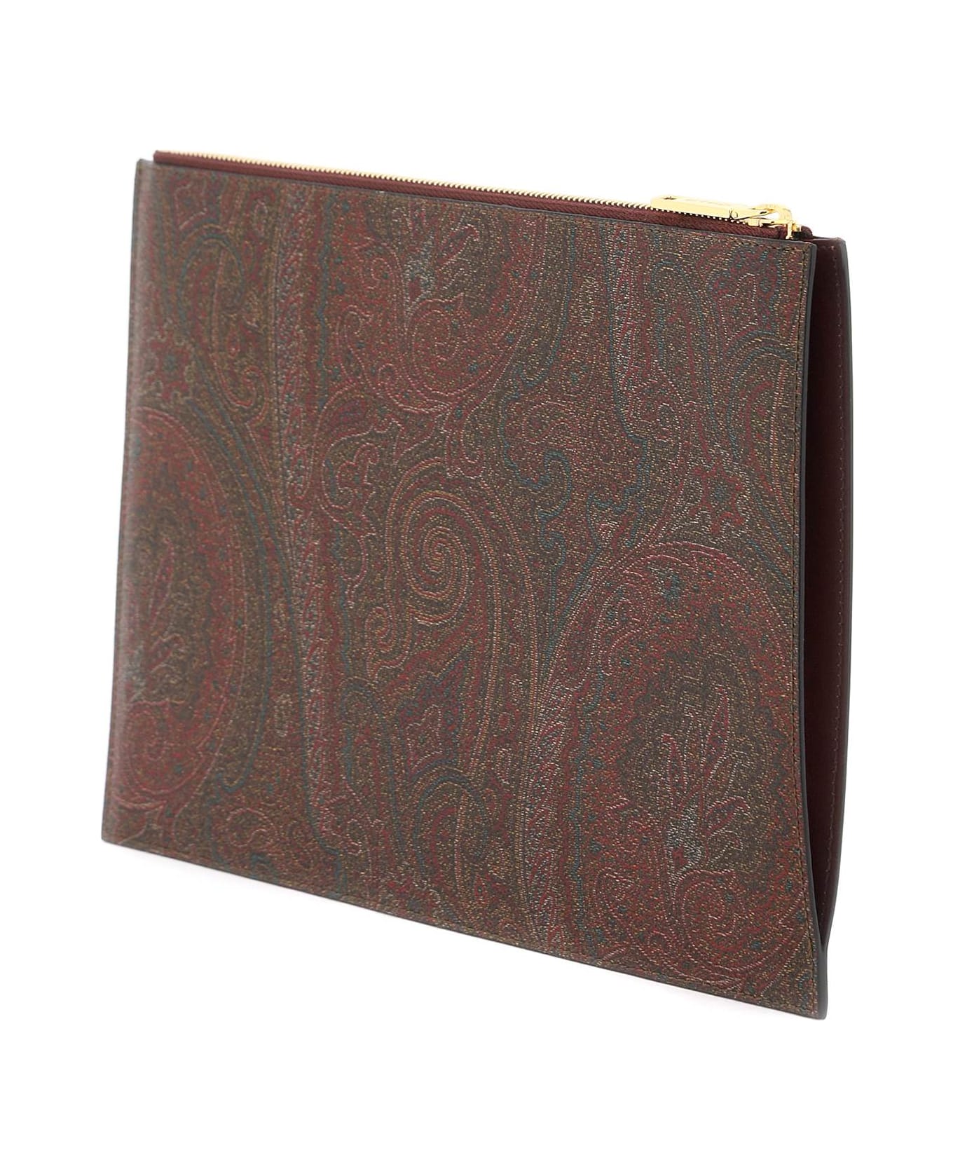 Etro Paisley Pouch With Embroidery - MARRONE 2 (Red)