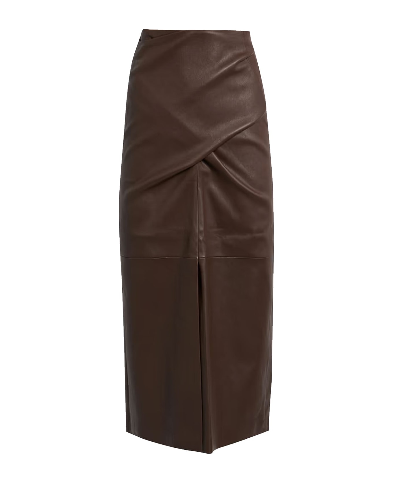 Brunello Cucinelli Leather Skirt - Red