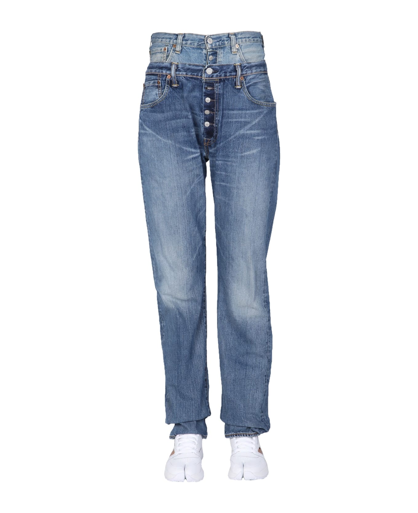 1/OFF Double Waist Jeans - DENIM