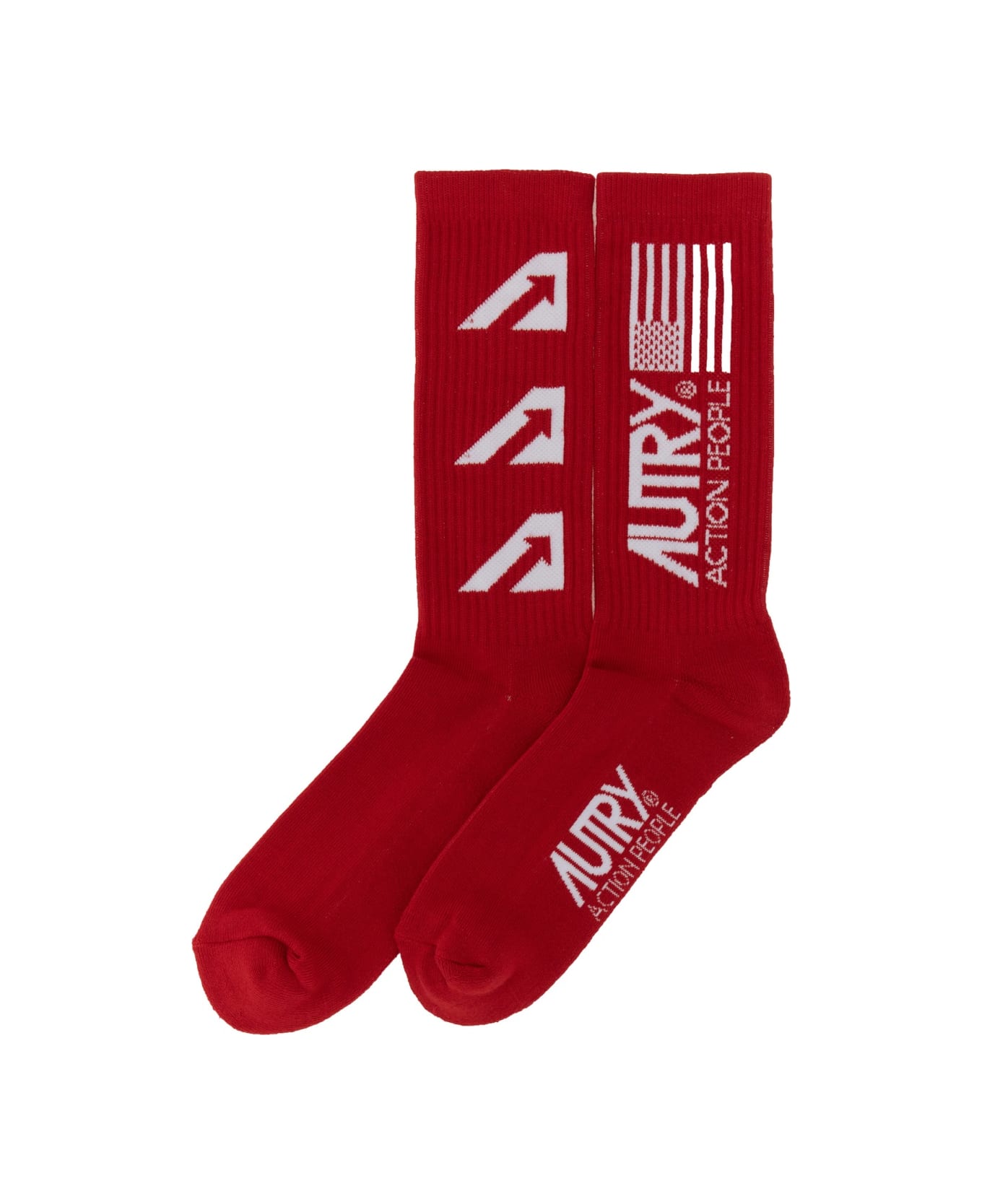 Autry Jaquard Logo Sock - RED