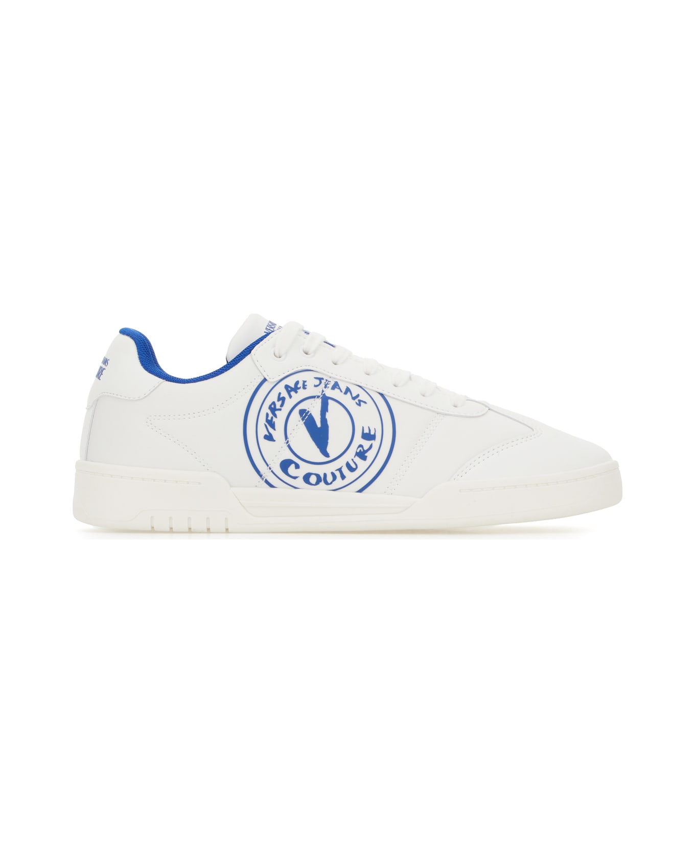 Versace Jeans Couture White Fabric Sneakers - WHITE COBALT