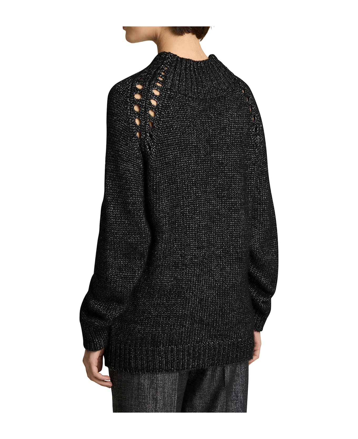 Kiton Sweater High Neck Cashmere - BLACK