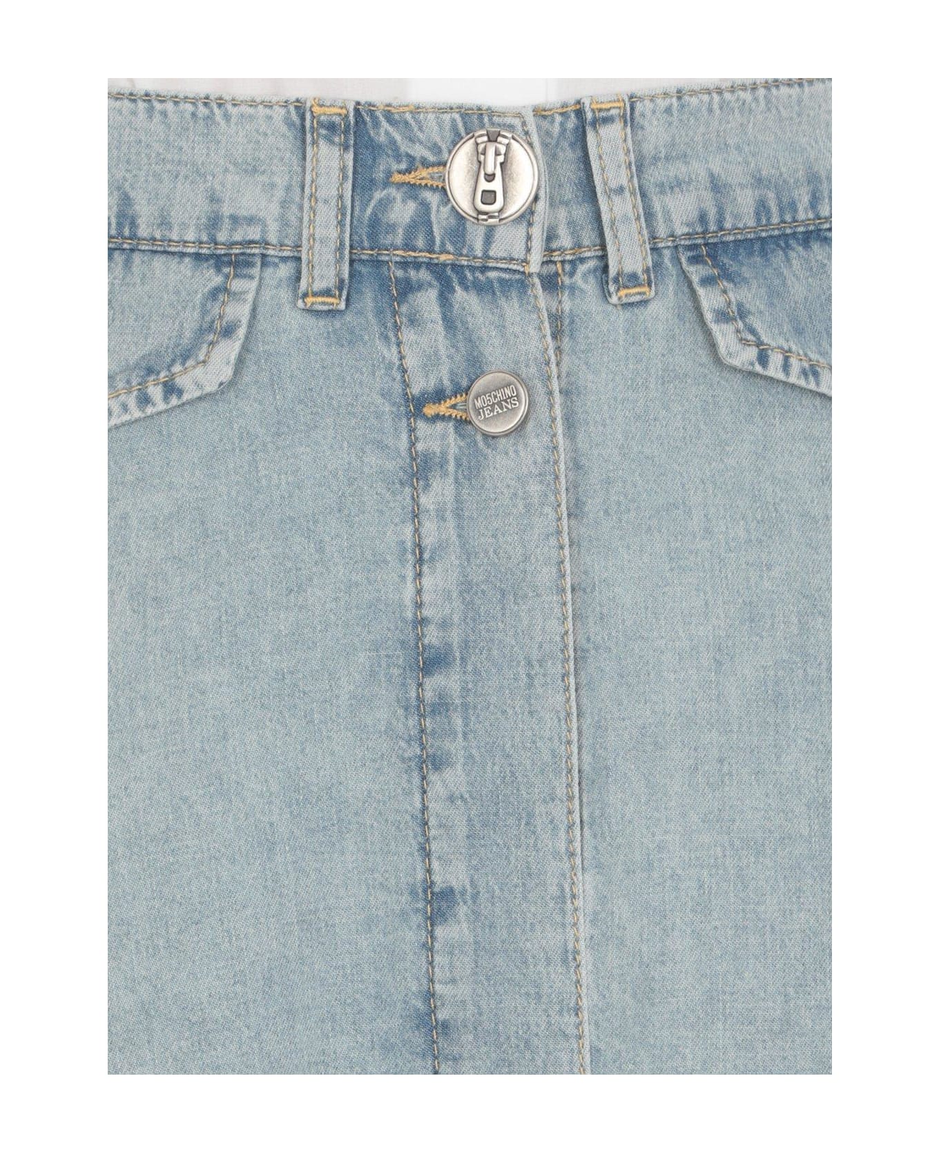 M05CH1N0 Jeans Jeans Button-up A-line Denim Skirt - Denim