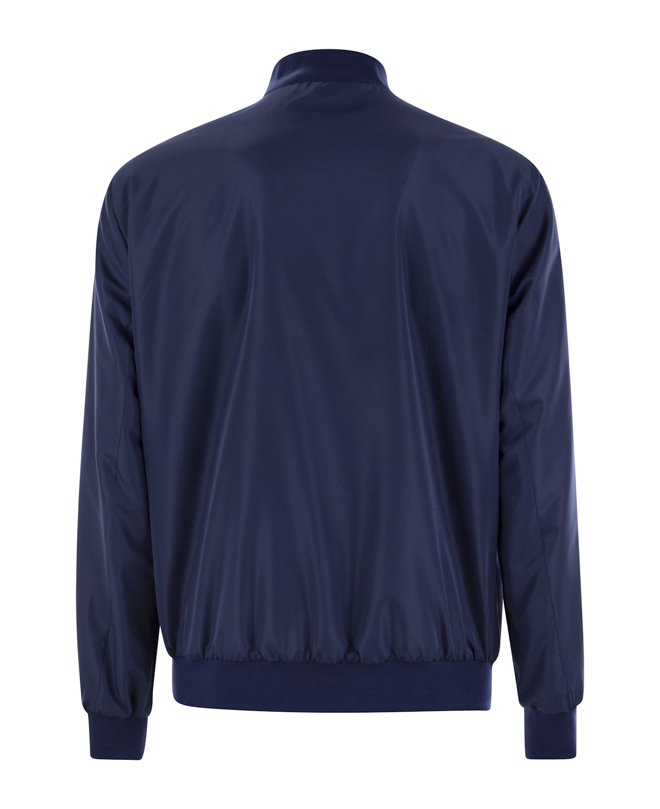 Kiton Sea - Bomber Jacket In Technical Fabric - Night Blue