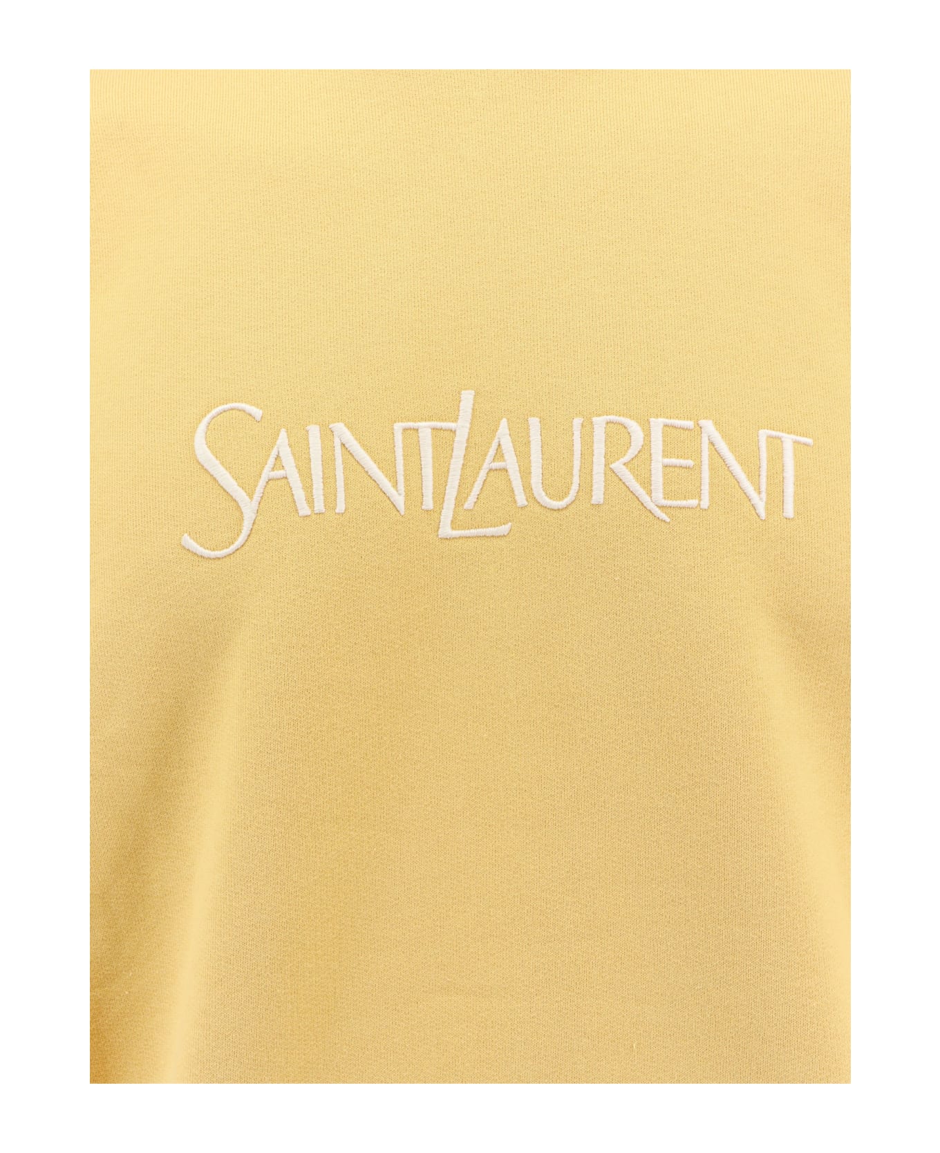 Saint Laurent Logo Embroidery Sweatshirt - Yellow