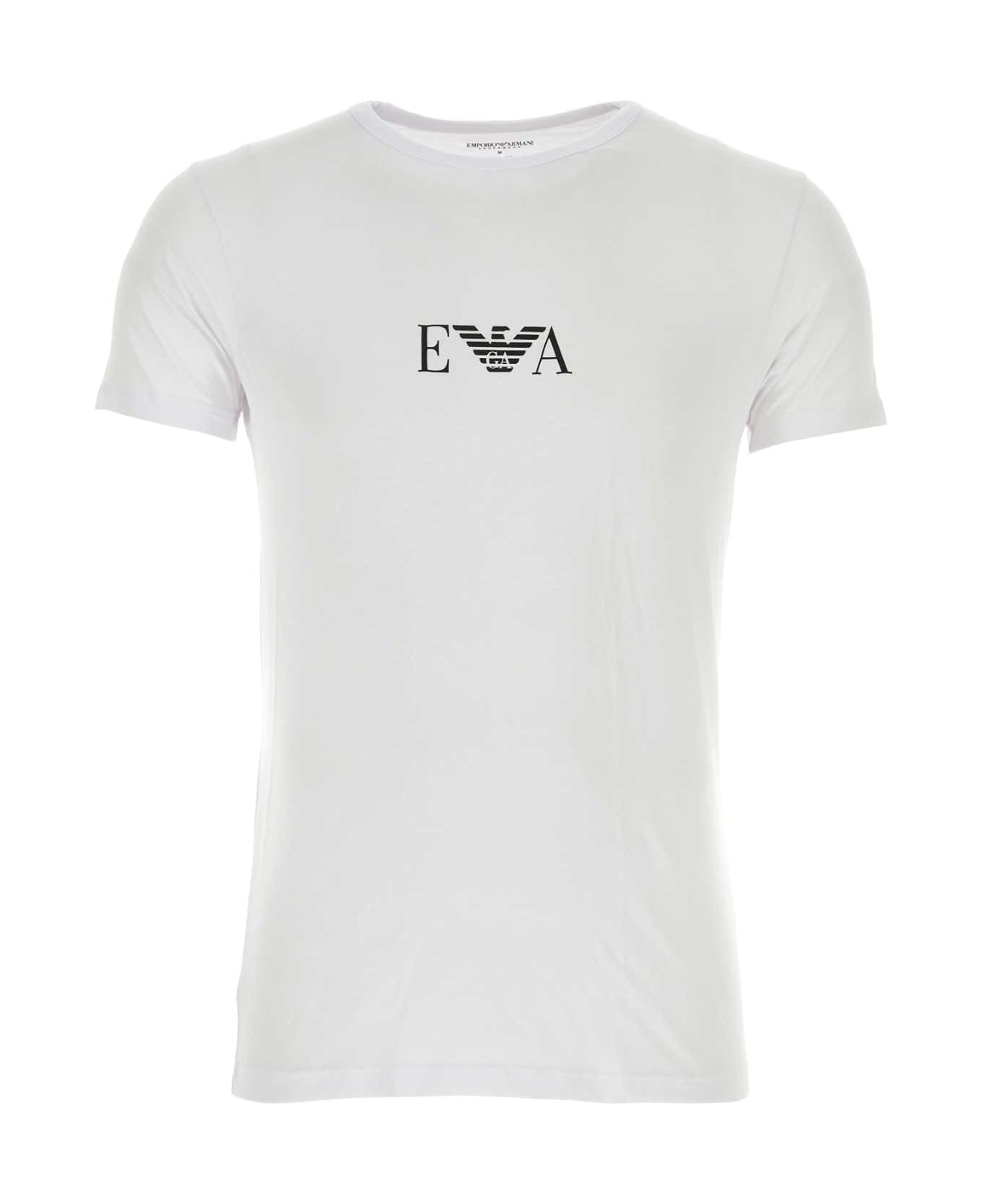 Emporio Armani White Stretch Cotton Underwear T-shirt - 04710