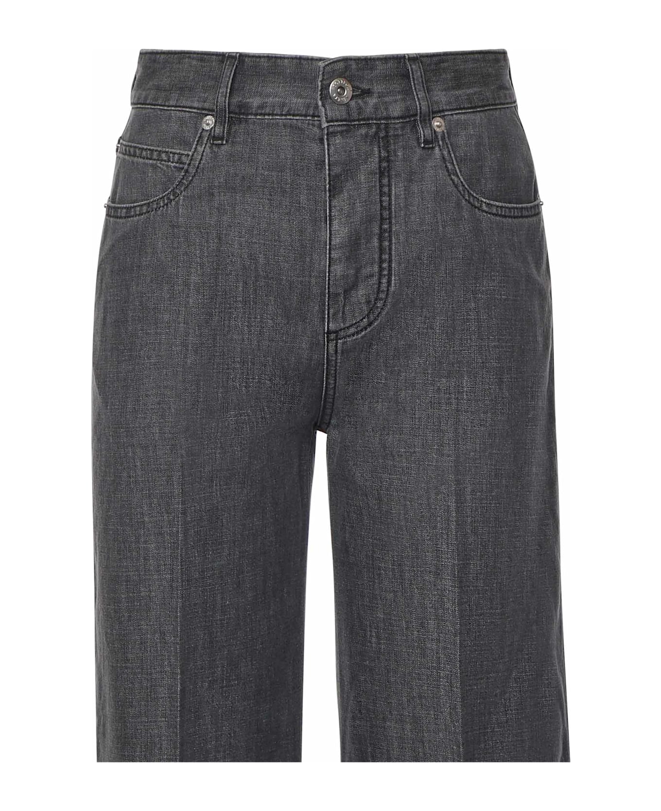 Bottega Veneta Denim Palazzo Jeans - FADED BLACK