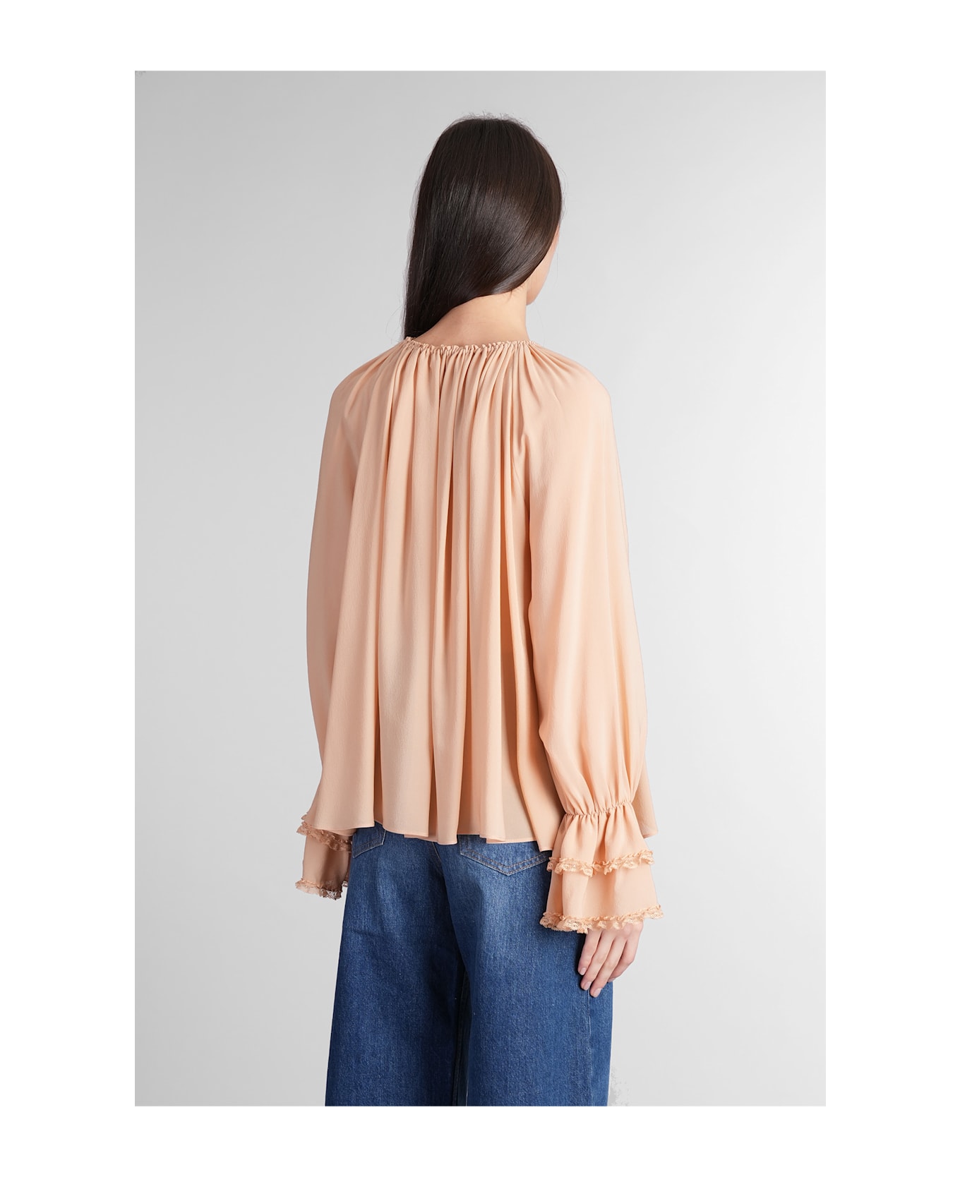 Chloé Blouse In Rose-pink Silk - rose-pink