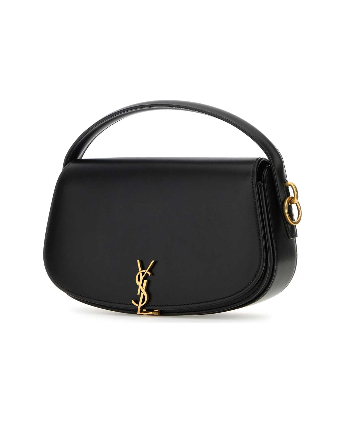 Saint Laurent Black Leather Voltaire Handbag - NERO