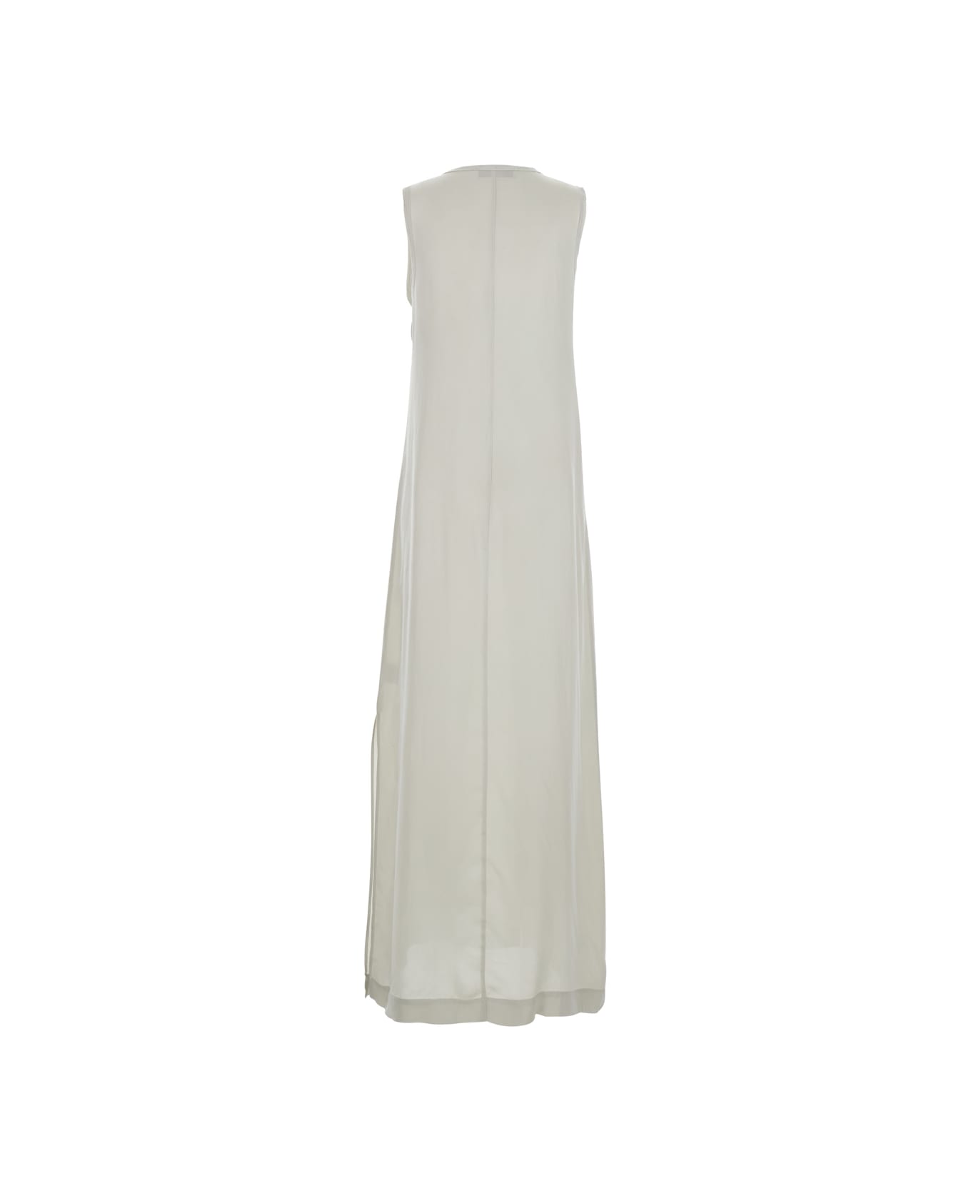 Jucca White Long Dress With U-neck And Back Closure In Viscose Blend Woman - White
