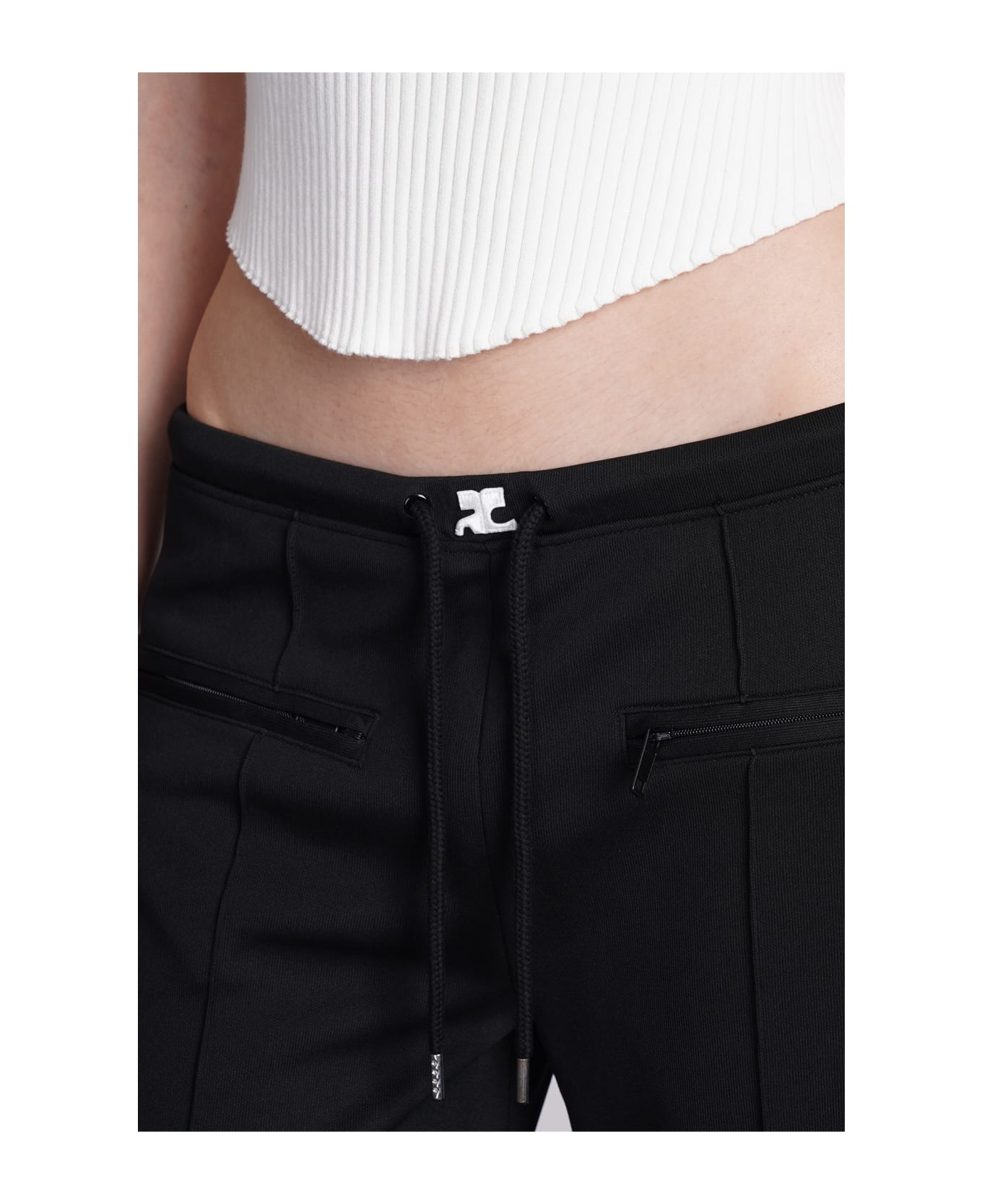 Courrèges Pants In Black Polyester - black
