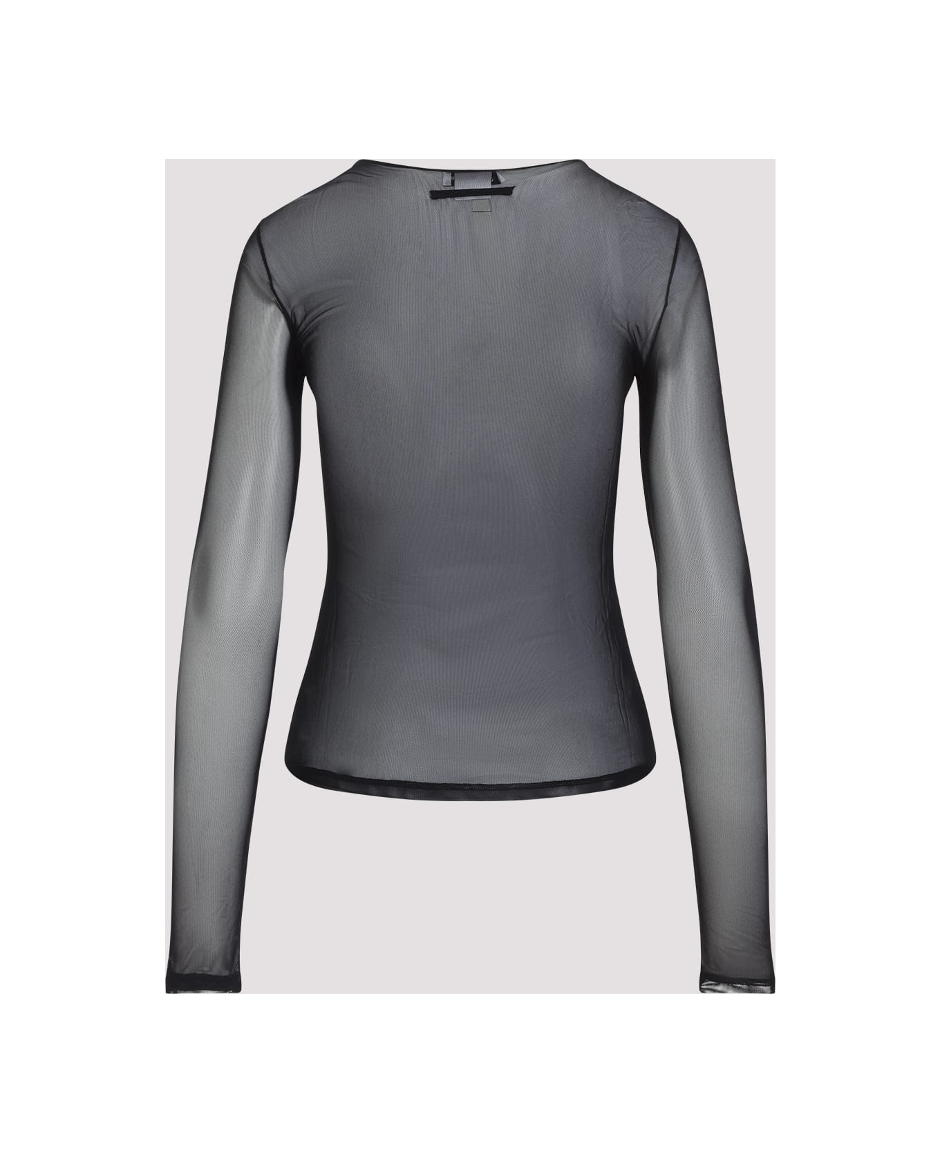 Jean Paul Gaultier Top With Velvet Flock "" - Black